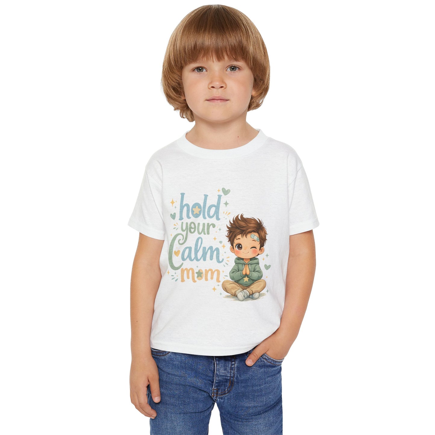 Toddler T-Shirt “Hold Your Calm Mom” Cute Kid Meditation Graphic