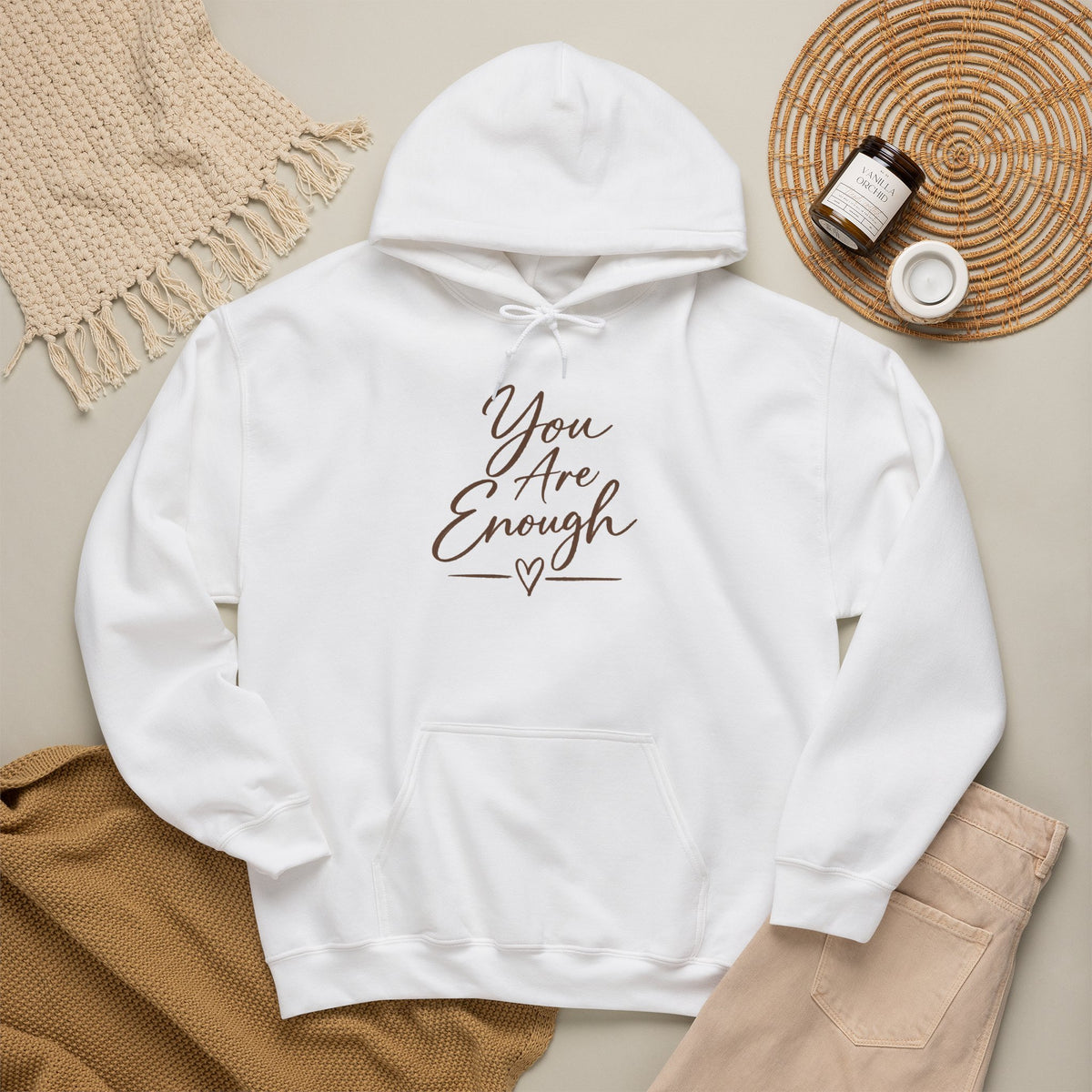You Are Enough Hoodie | Inspirational Self-Care Sweatshirt