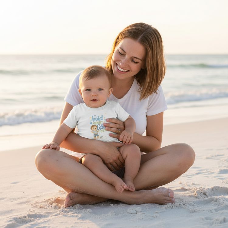 Hold Your Calm Mom Infant Boy Tee Beach Lifestyle