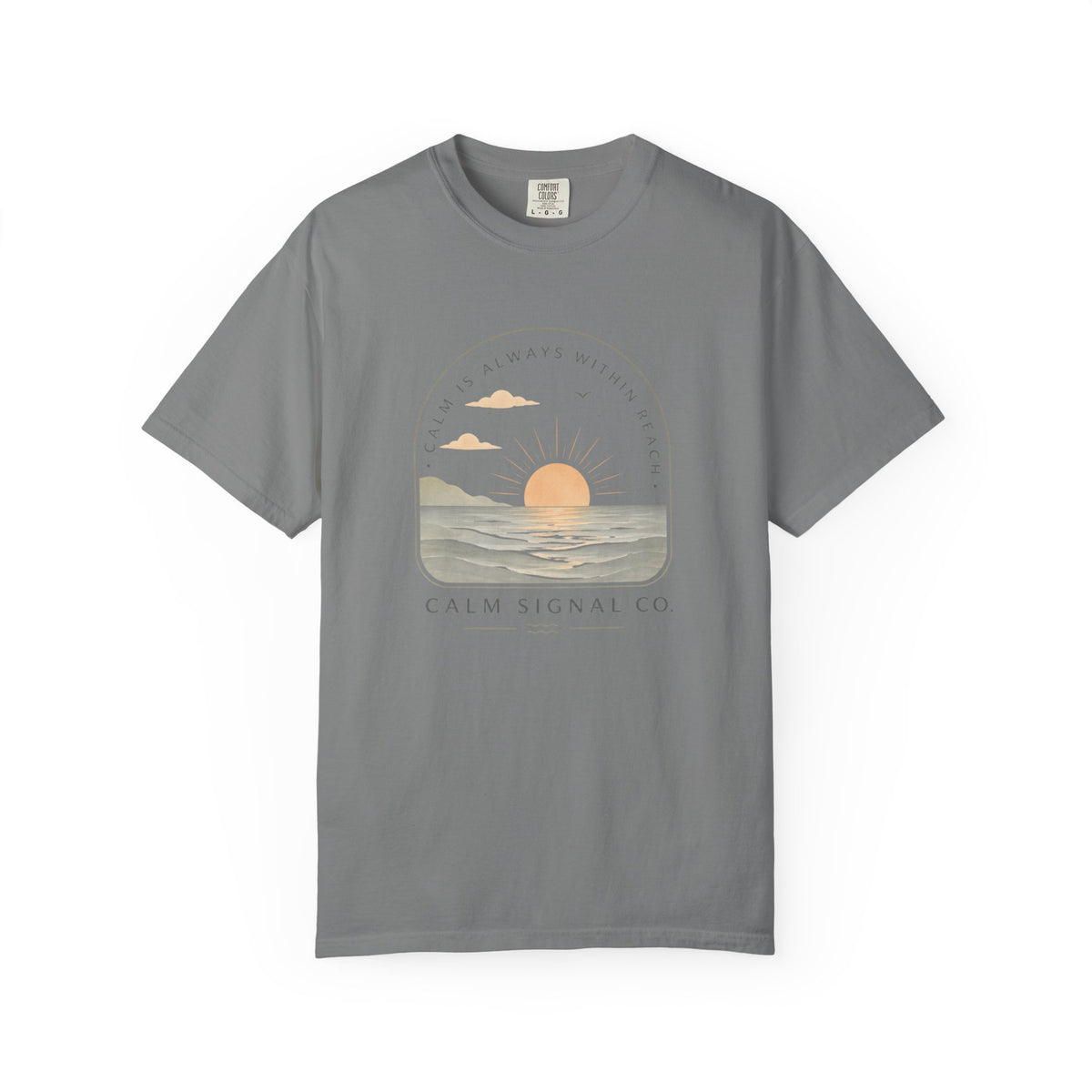 Sunset Calm Tee — Garment-Dyed Seaside T-Shirt