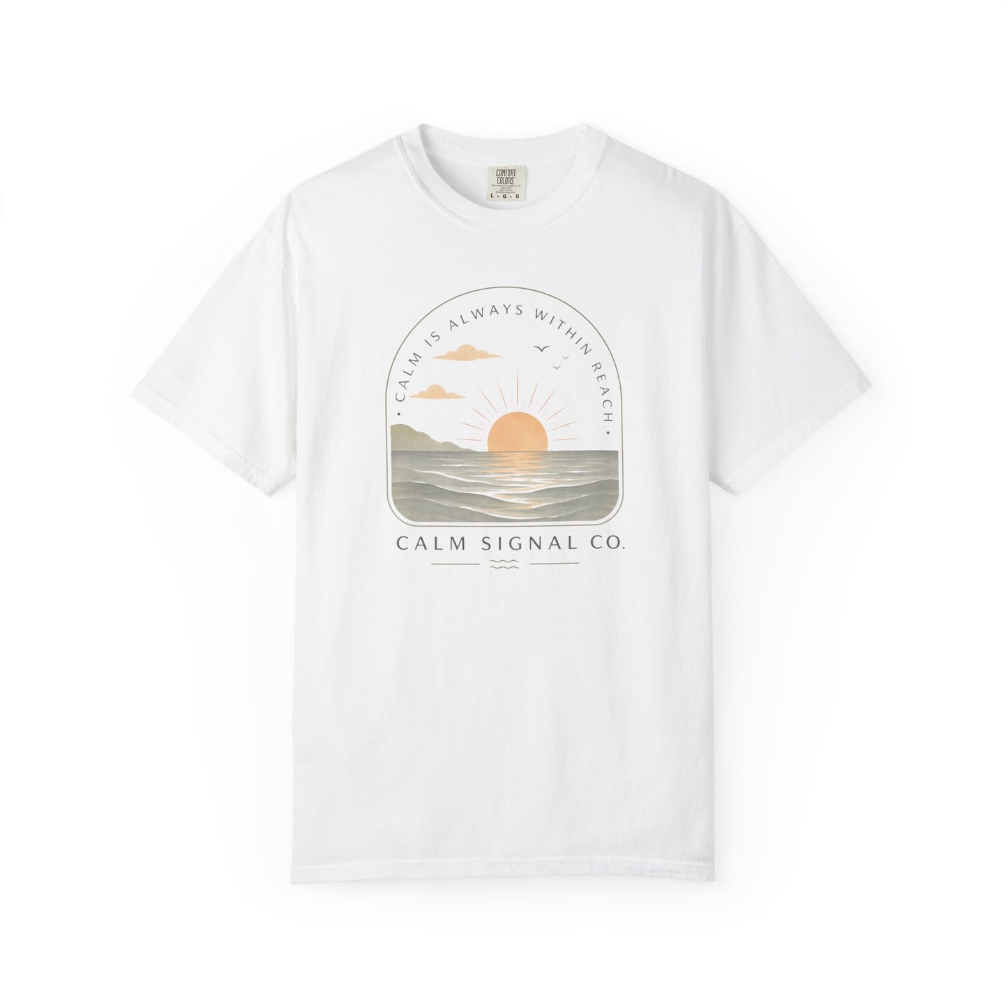 Sunset Calm Tee — Garment-Dyed Seaside T-Shirt