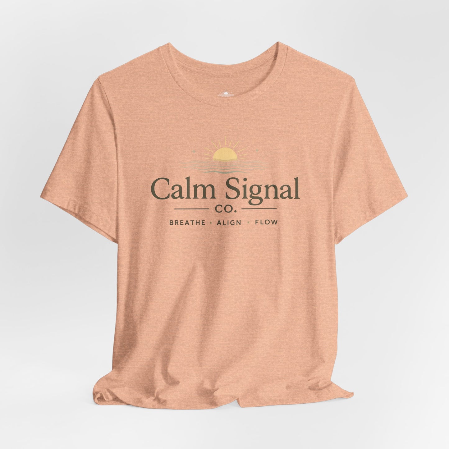 Calm Signal Tee — 'Calm Signal Co. • Breathe • Align • Flow' Minimal Wellness T-Shirt