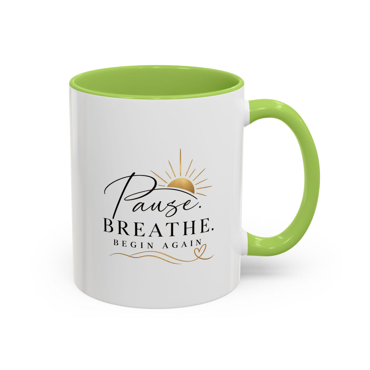 Pause. Breathe. Begin Again Mug — Inspirational Ceramic