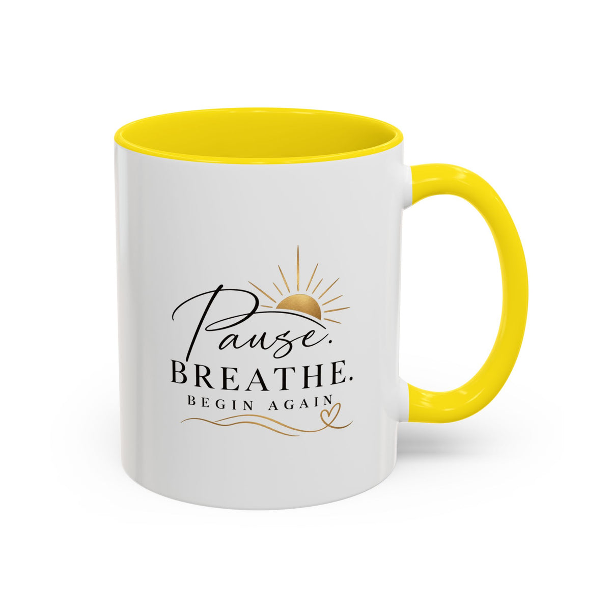Pause. Breathe. Begin Again Mug — Inspirational Ceramic