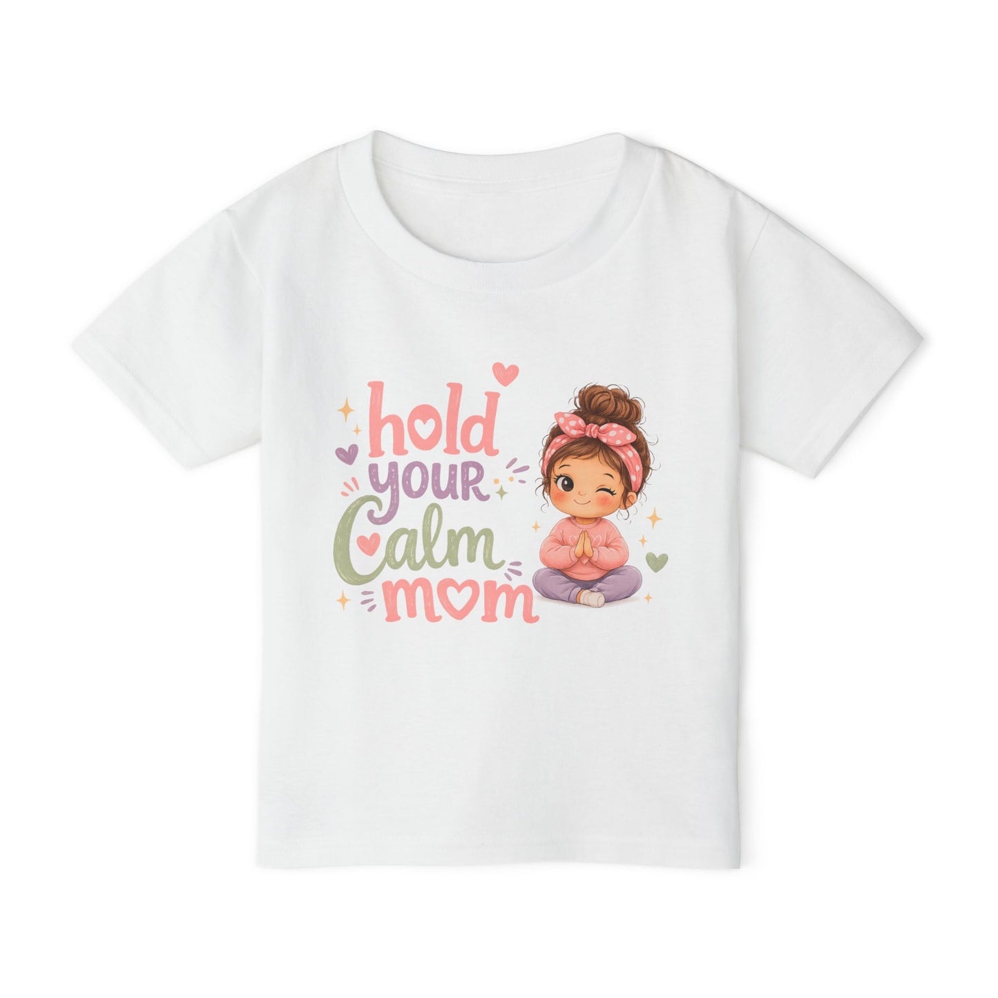 Toddler T-Shirt — 'Hold Your Calm Mom' Winking Meditating Girl