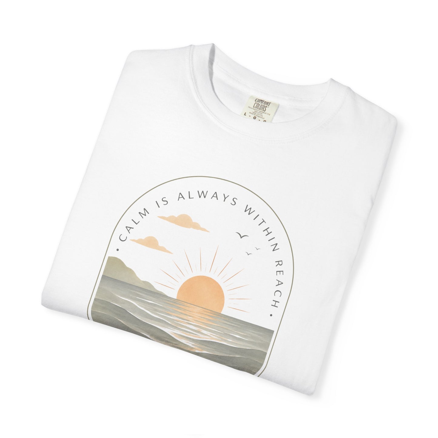 Sunset Calm Tee — Garment-Dyed Seaside T-Shirt