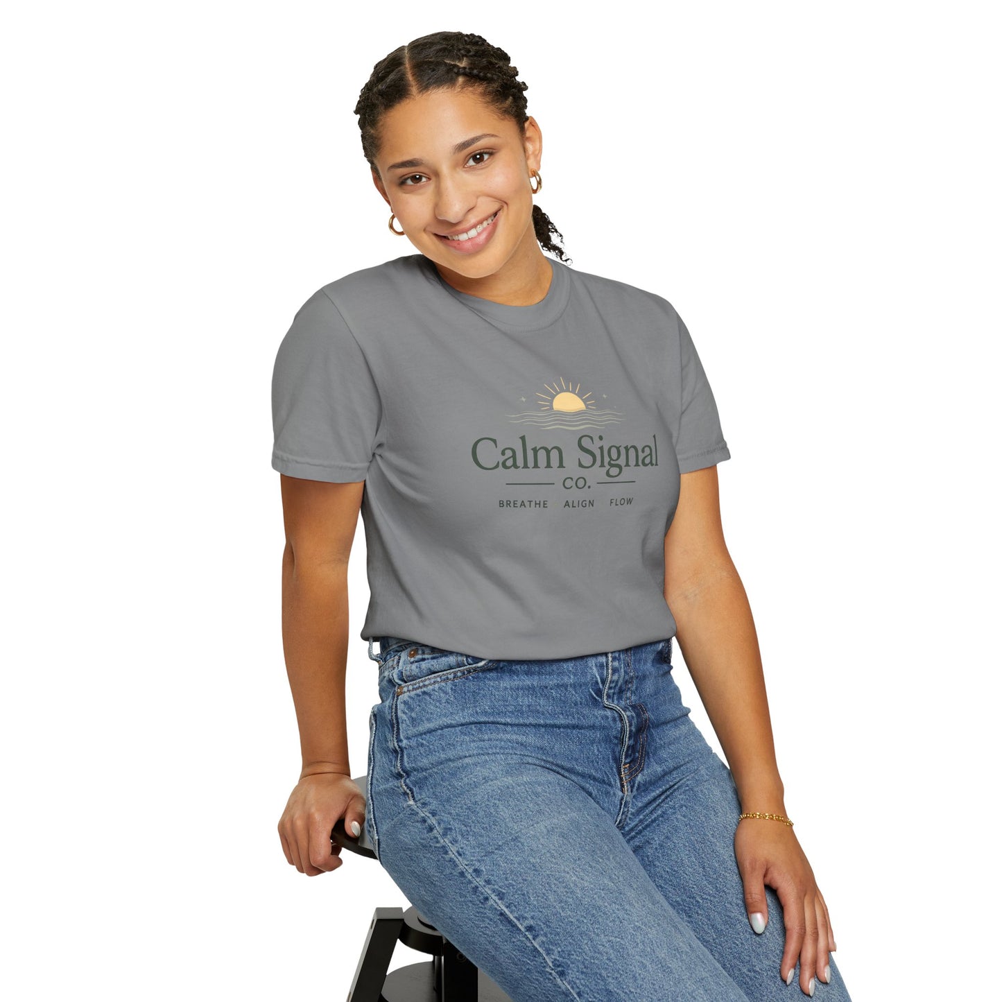 Calm Signal Co. T-Shirt — Minimal Sunrise Graphic Tee ("Calm Signal")