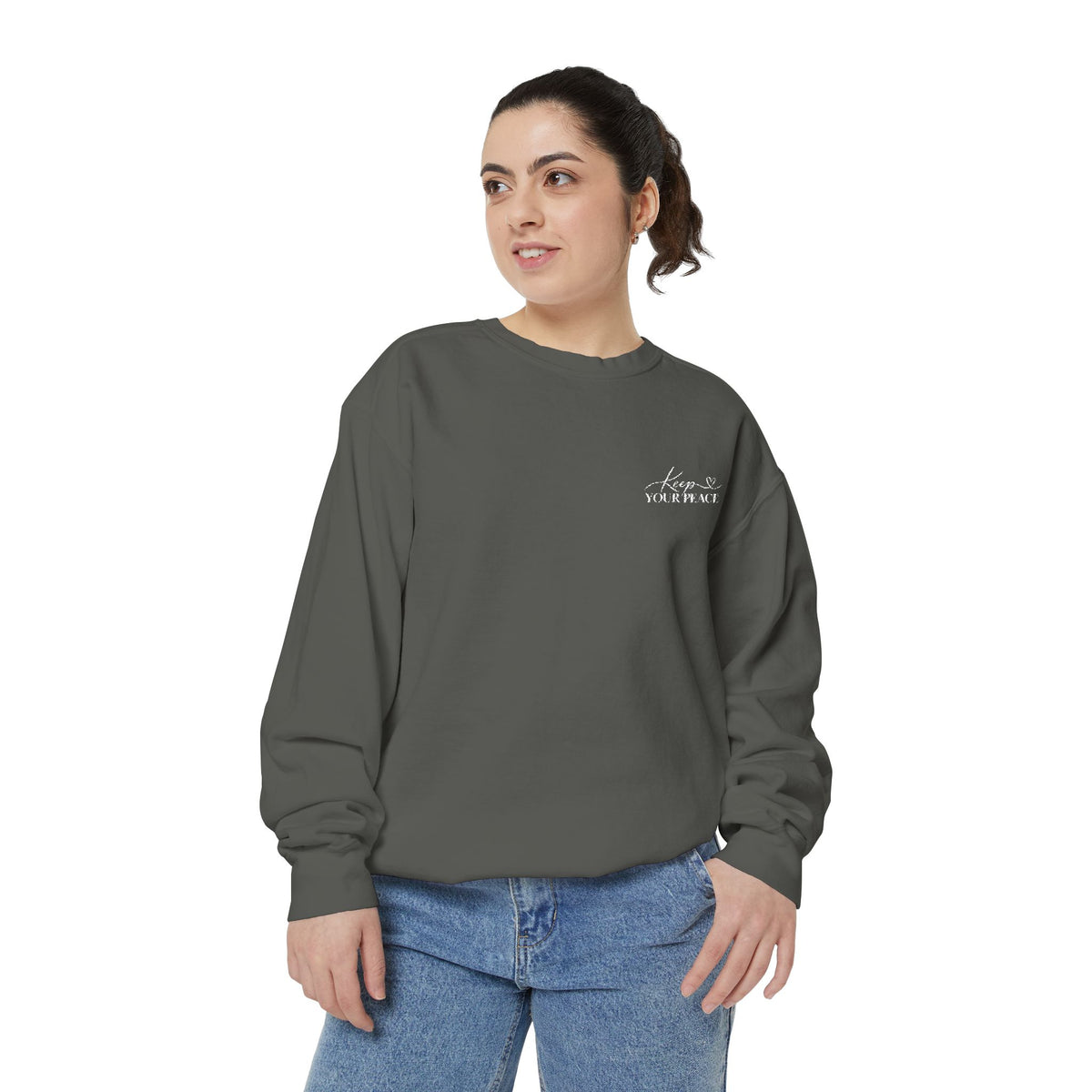 Keep Your Peace Embroidered Crewneck Sweatshirt