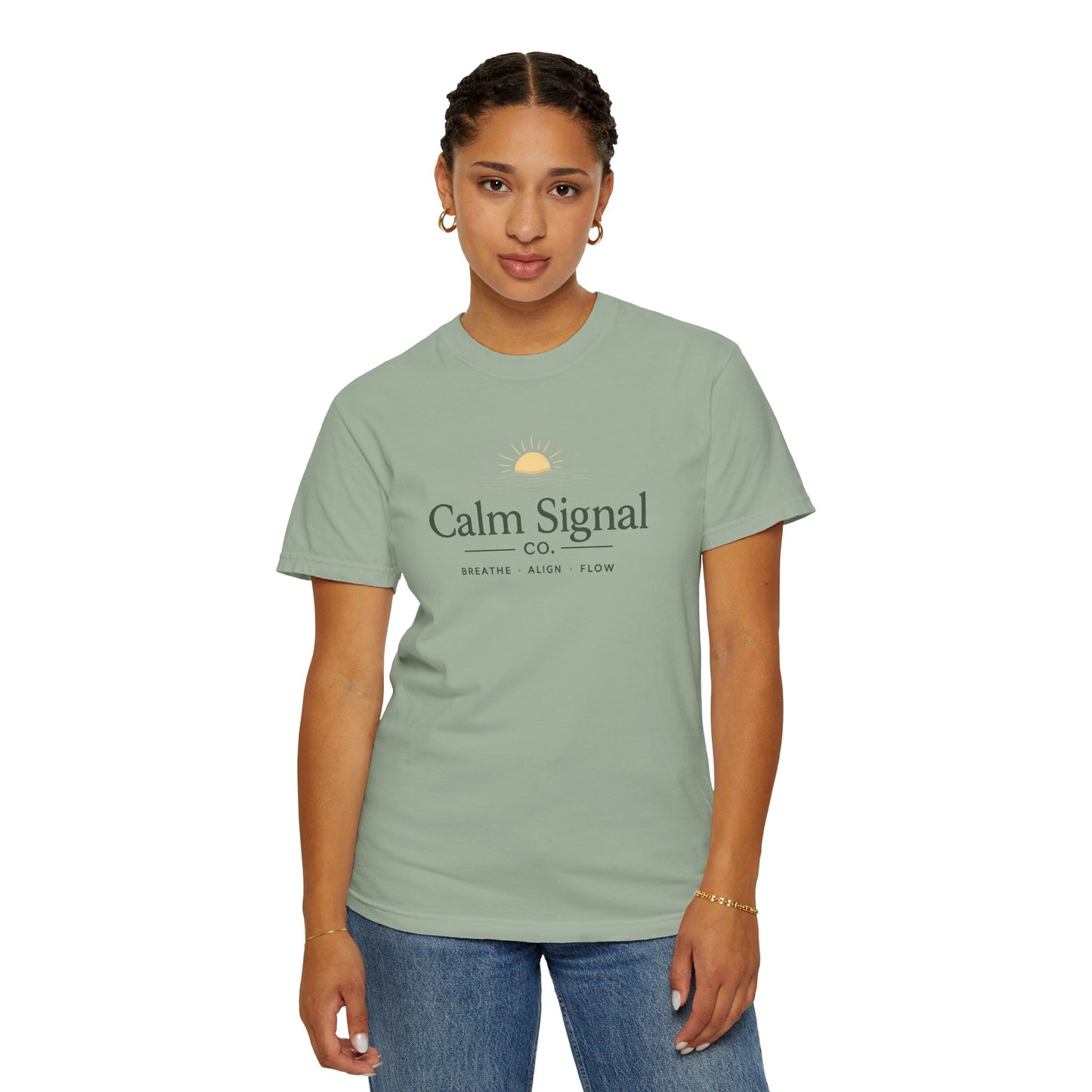 Calm Signal Co. T-Shirt — Minimal Sunrise Graphic Tee ("Calm Signal")