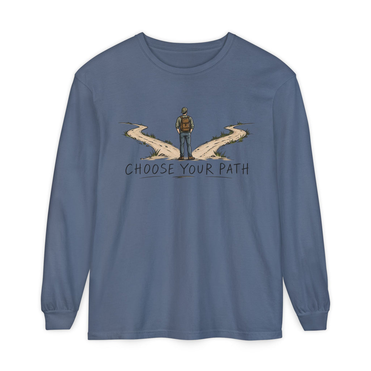 Choose Your Path Garment-Dyed Long Sleeve T-Shirt