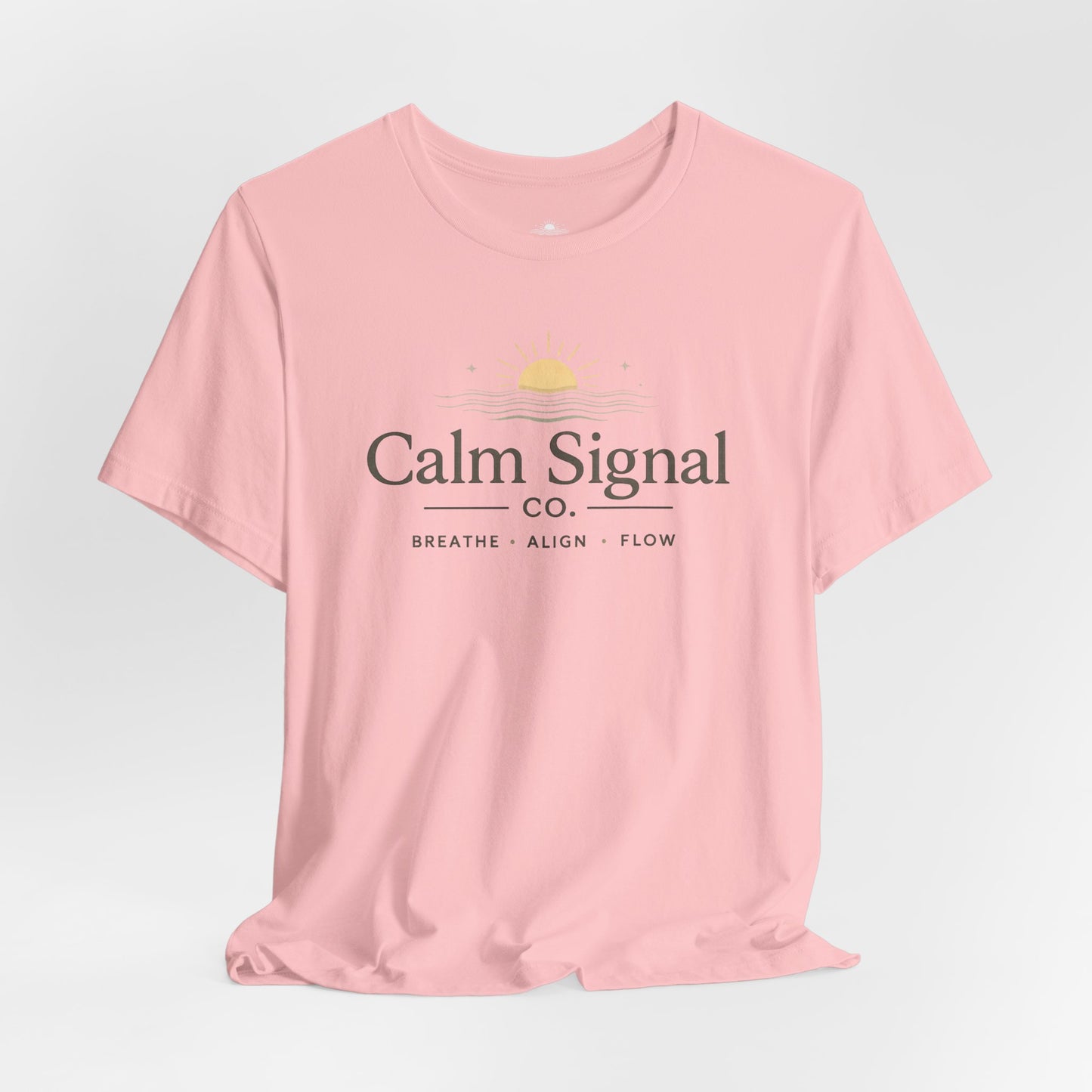 Calm Signal Tee — 'Calm Signal Co. • Breathe • Align • Flow' Minimal Wellness T-Shirt