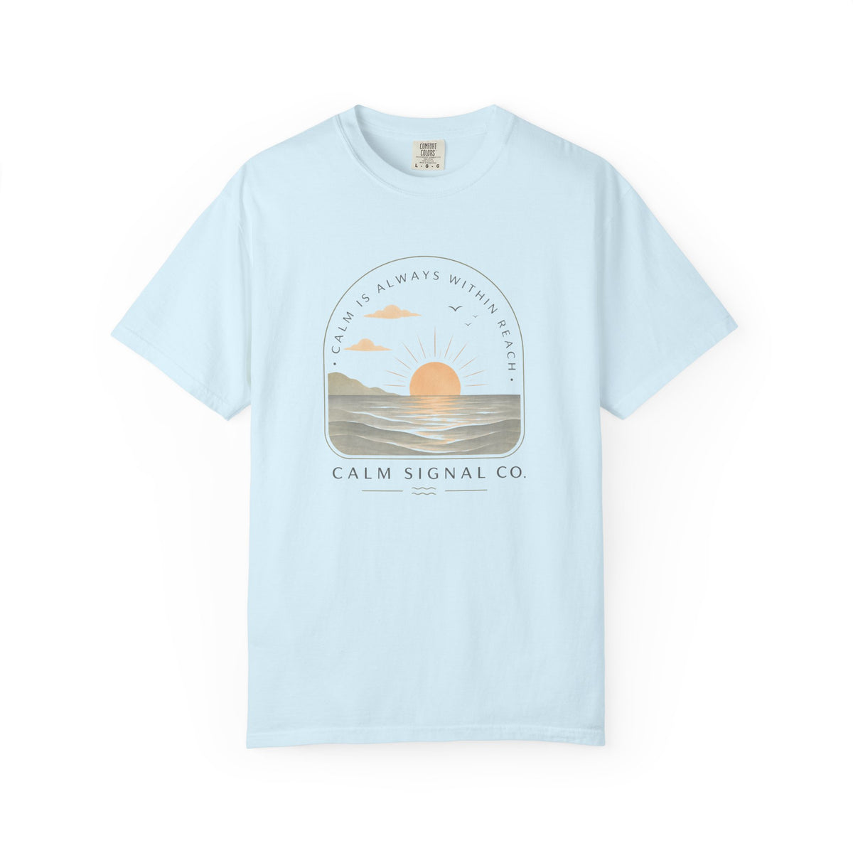 Sunset Calm Tee — Garment-Dyed Seaside T-Shirt