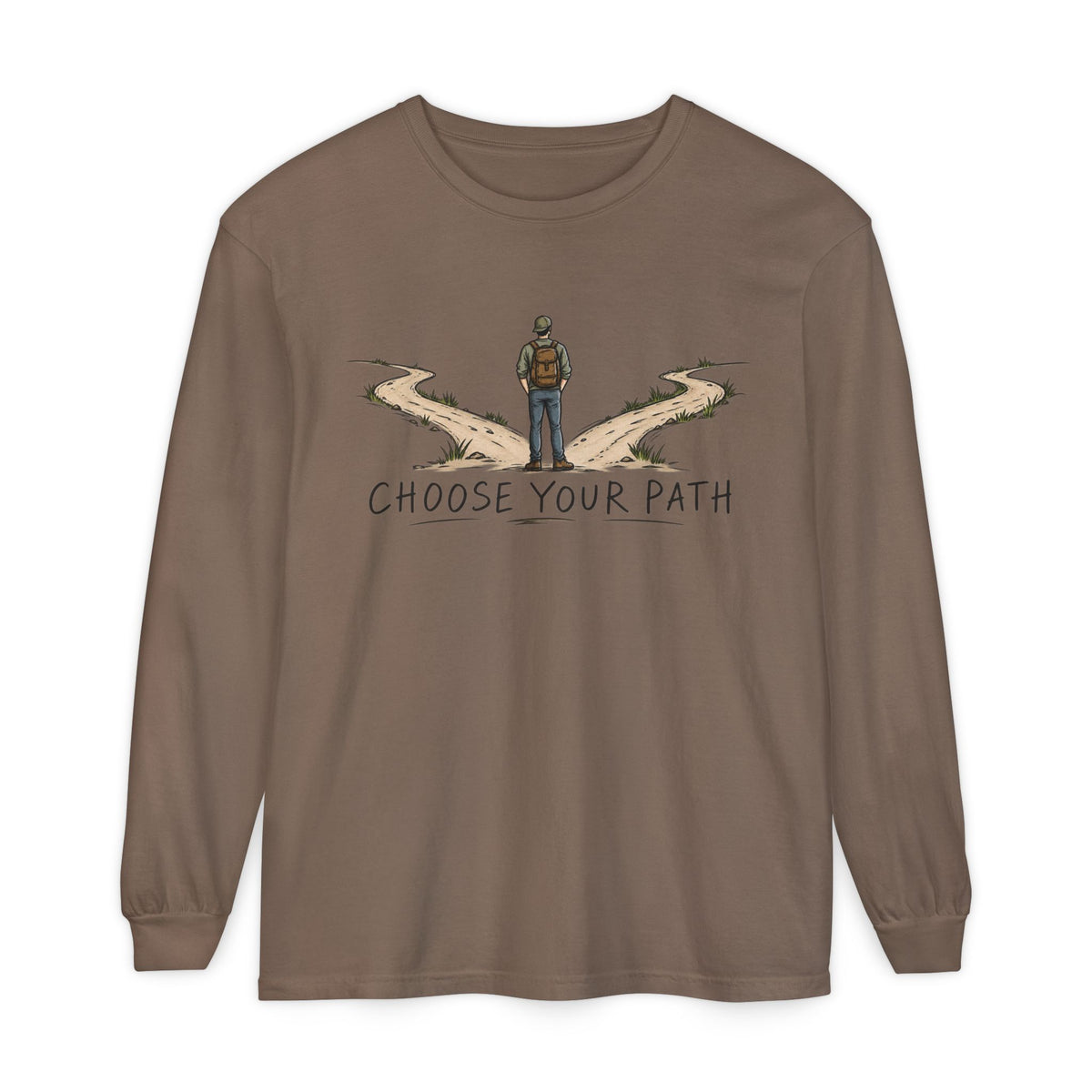 Choose Your Path Garment-Dyed Long Sleeve T-Shirt