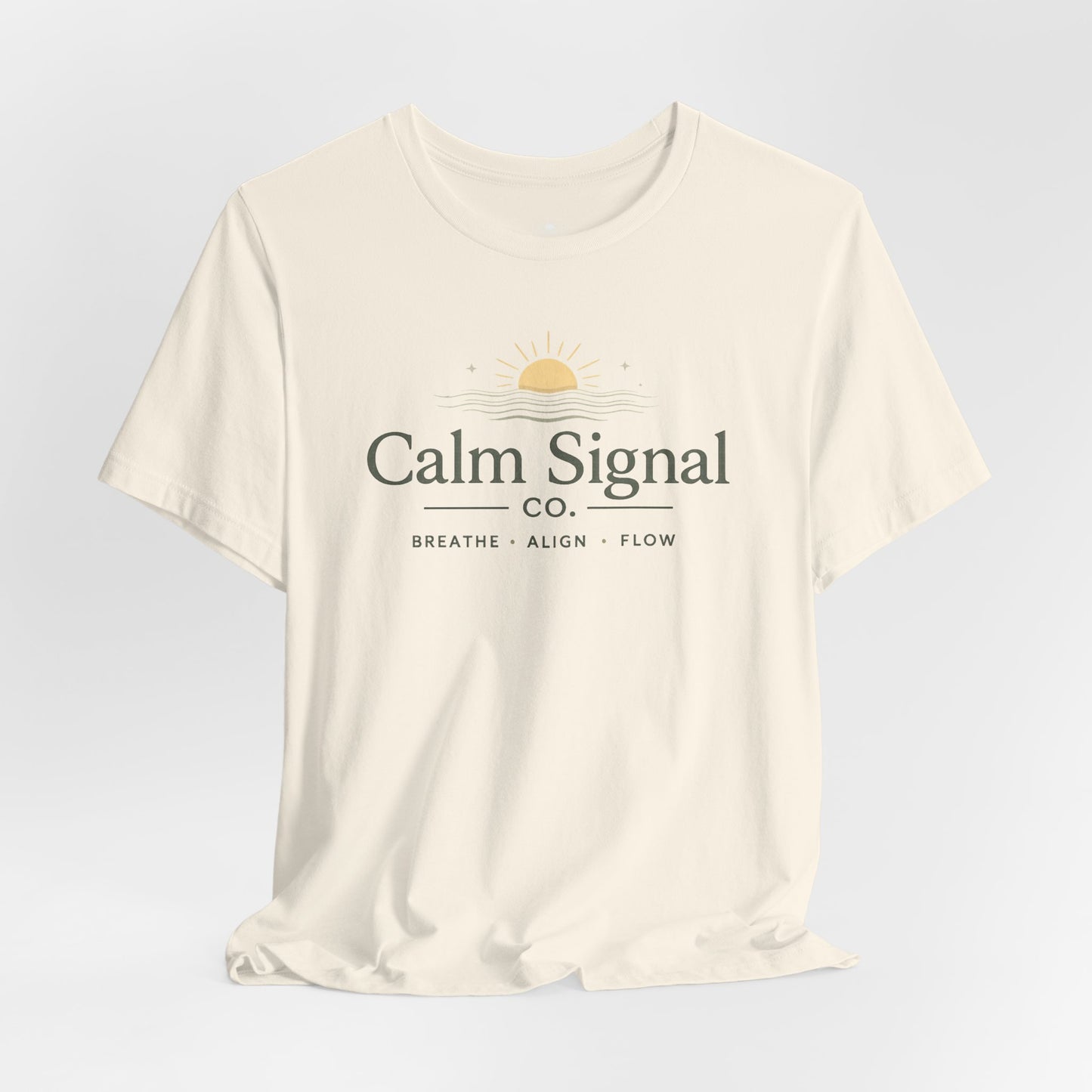 Calm Signal Tee — 'Calm Signal Co. • Breathe • Align • Flow' Minimal Wellness T-Shirt