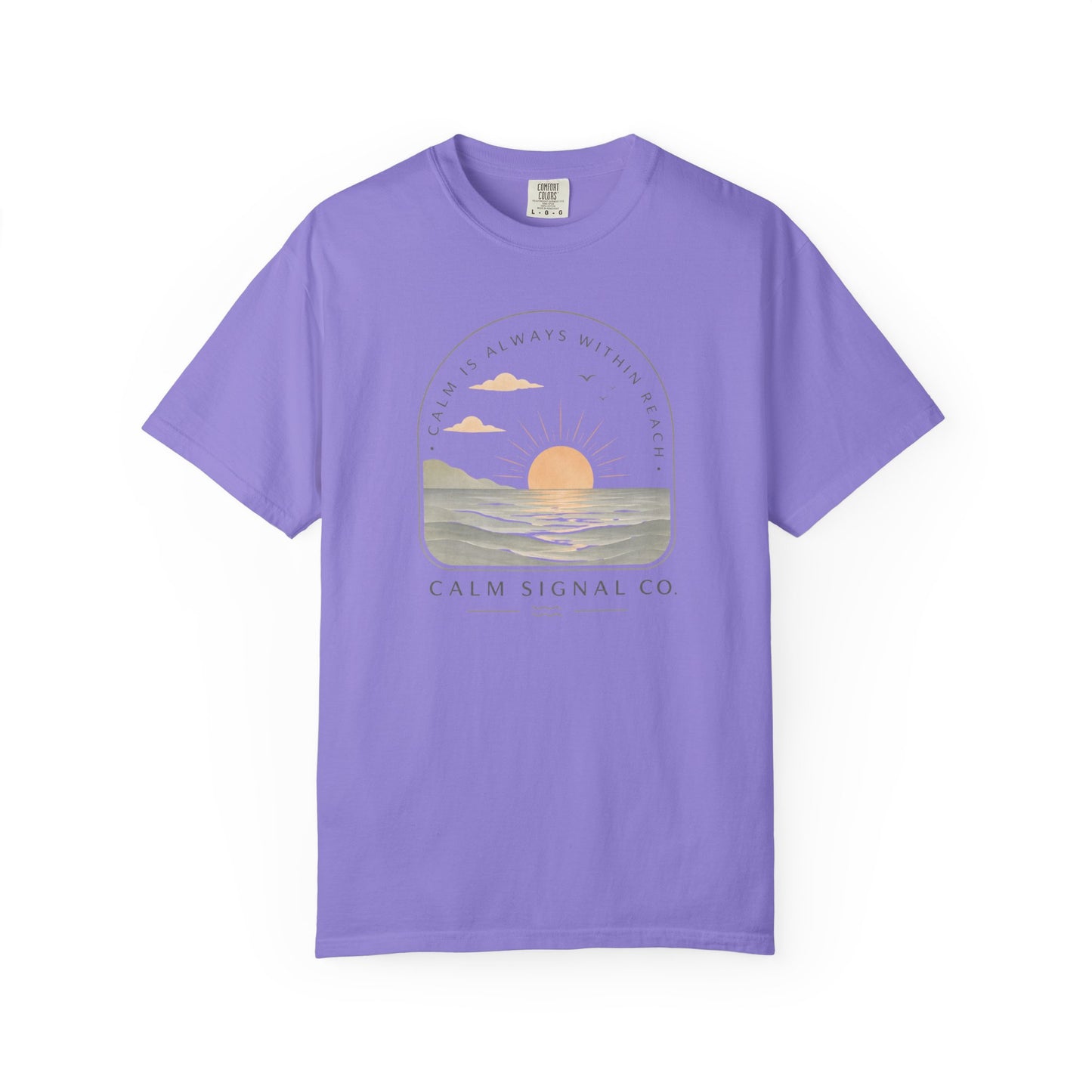 Sunset Calm Tee — Garment-Dyed Seaside T-Shirt
