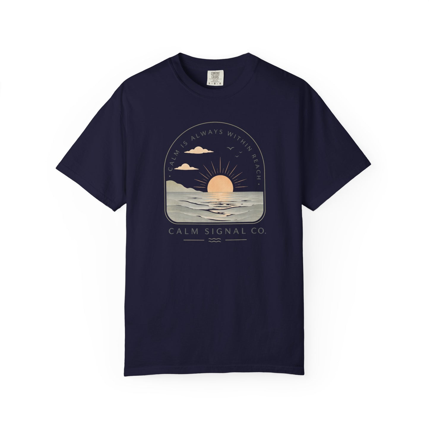Sunset Calm Tee — Garment-Dyed Seaside T-Shirt