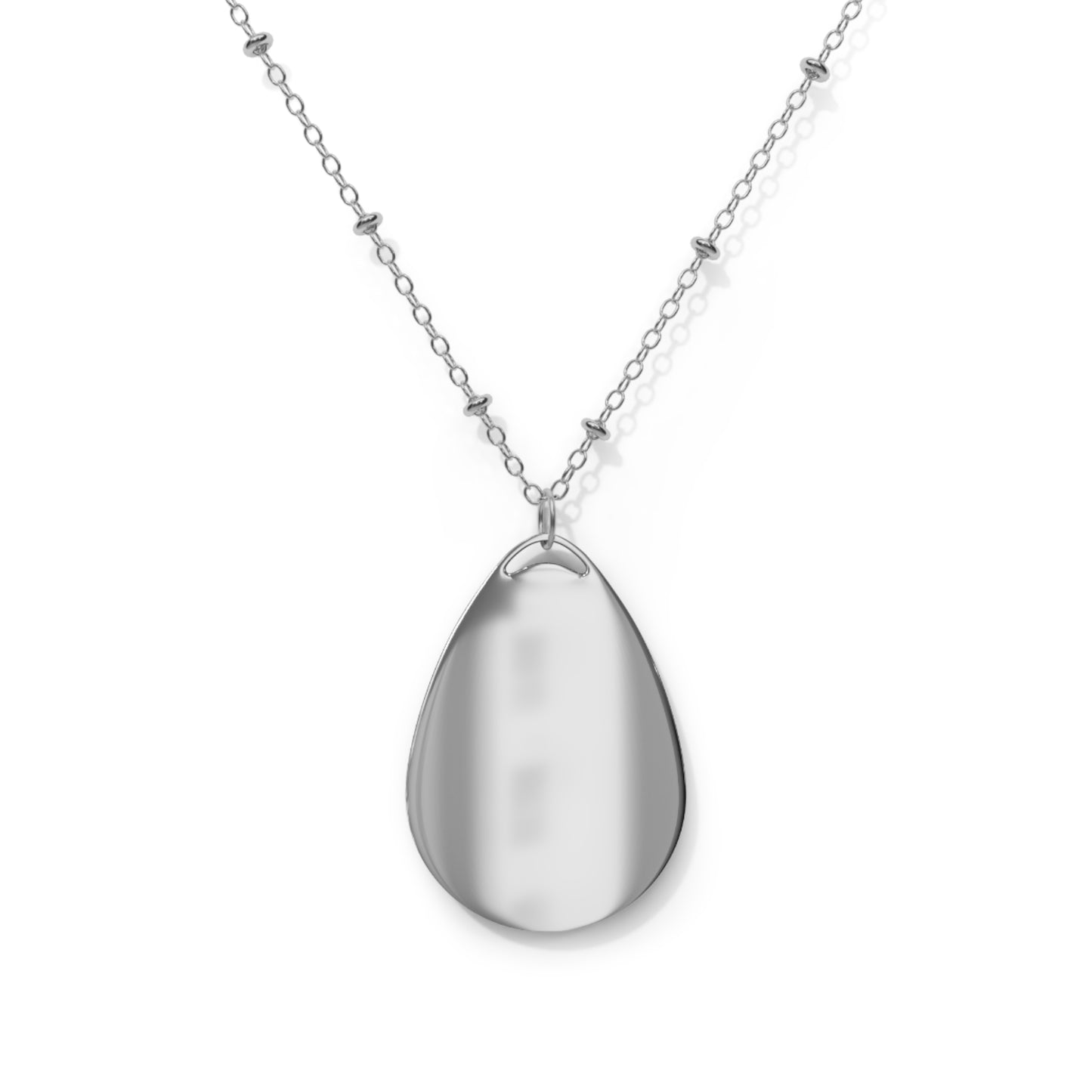 Calm Signal Oval Pendant Necklace — Teardrop