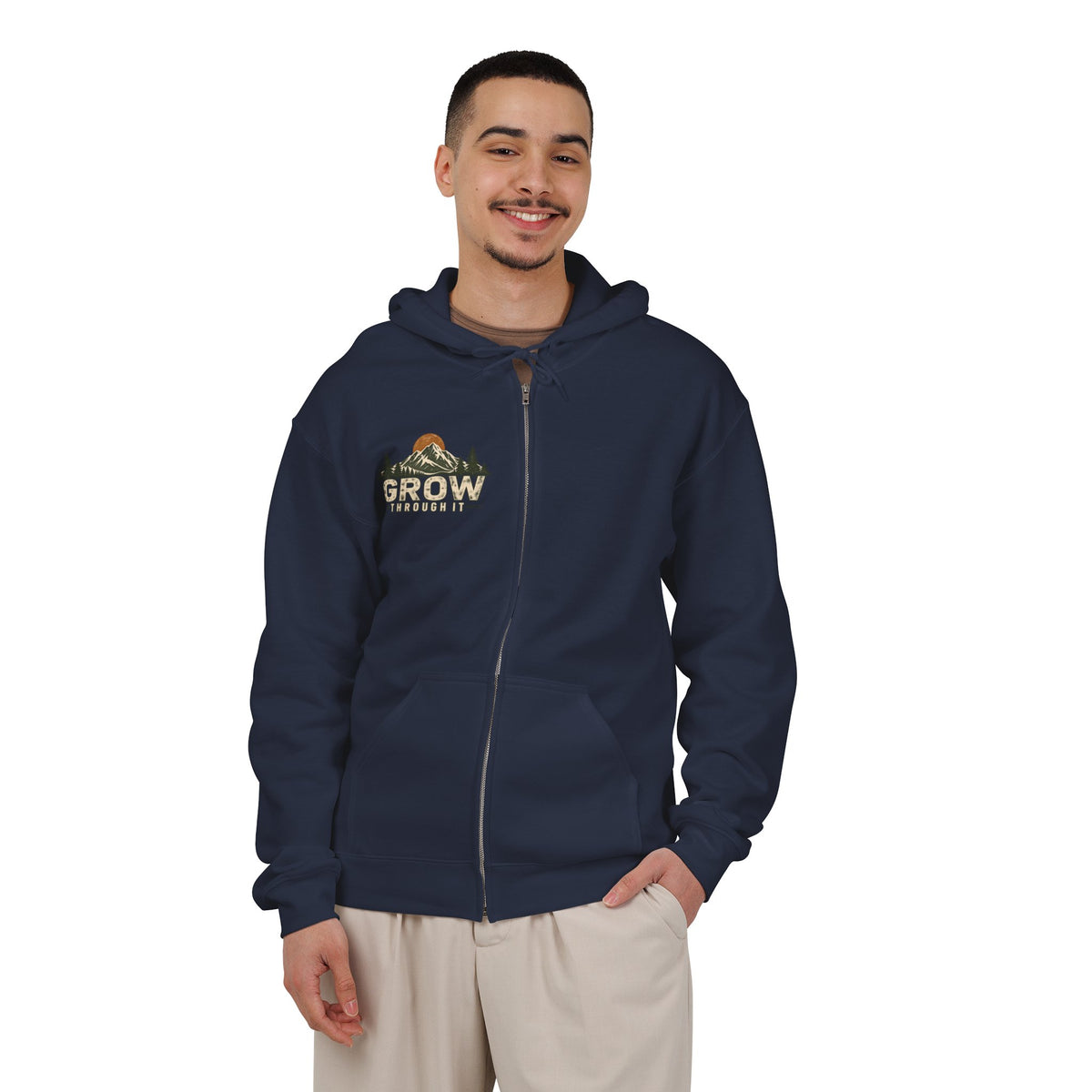 Grow Through It Mountain Zip Hoodie – Climb the Mountain