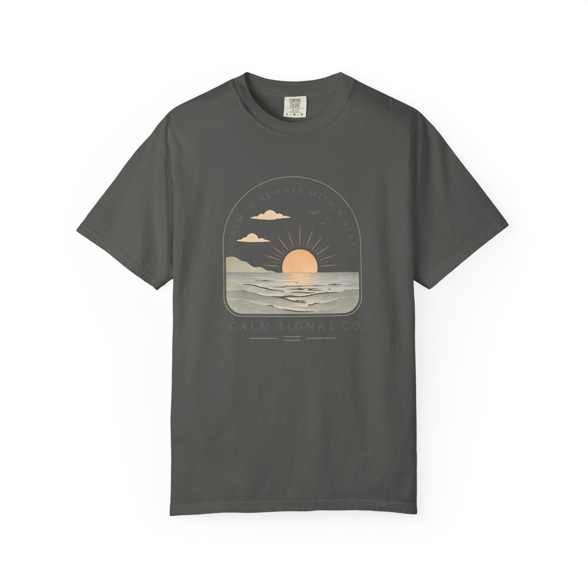 Sunset Calm Tee — Garment-Dyed Seaside T-Shirt