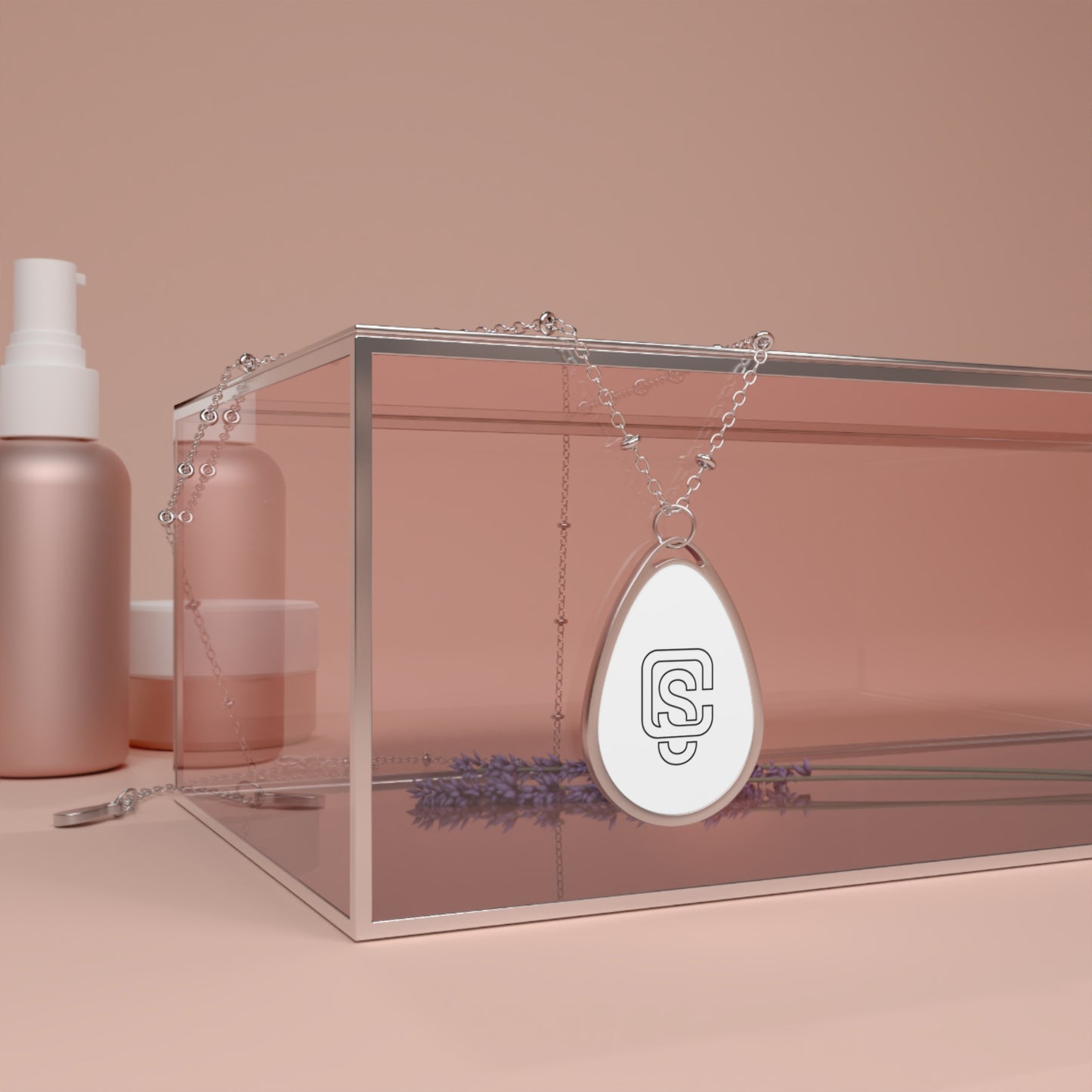 Calm Signal Oval Pendant Necklace — Teardrop