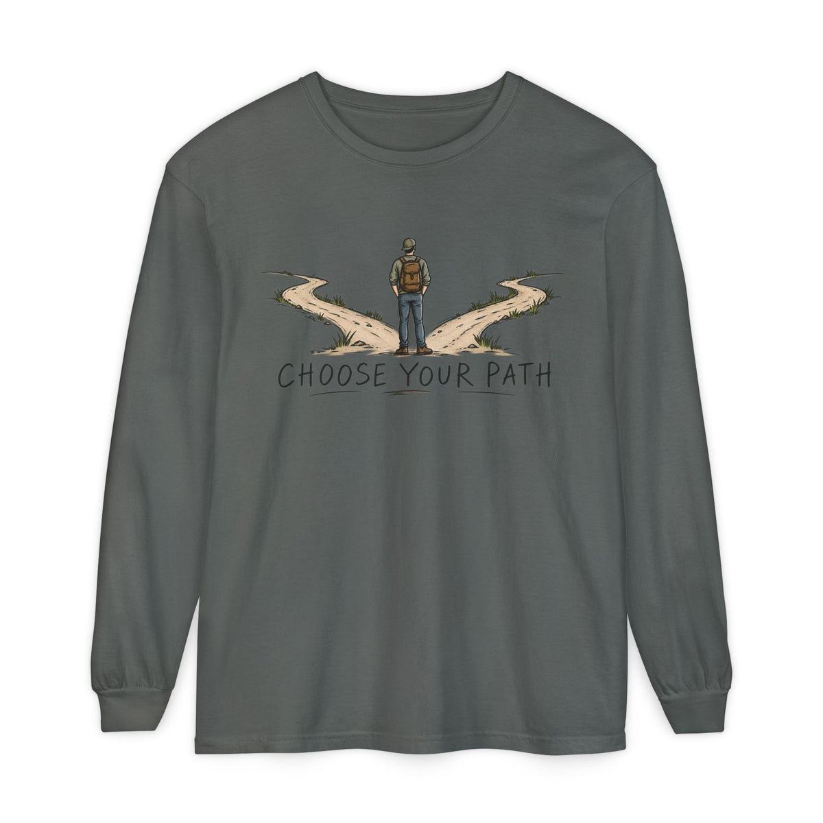 Choose Your Path Garment-Dyed Long Sleeve T-Shirt