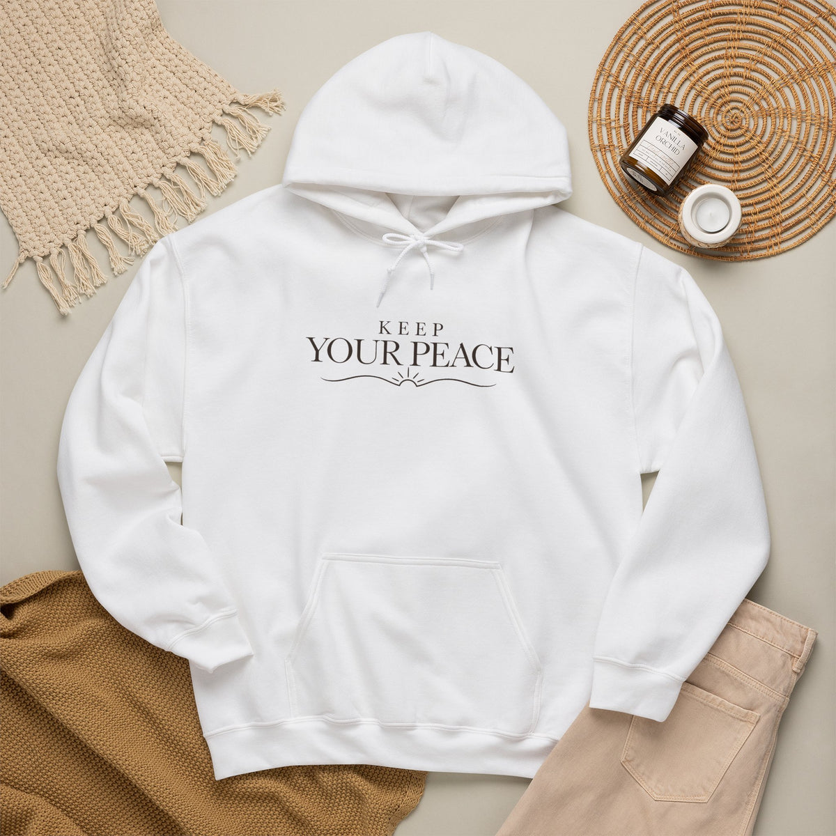 Keep Your Peace Hoodie — Minimalist Unisex Pullover