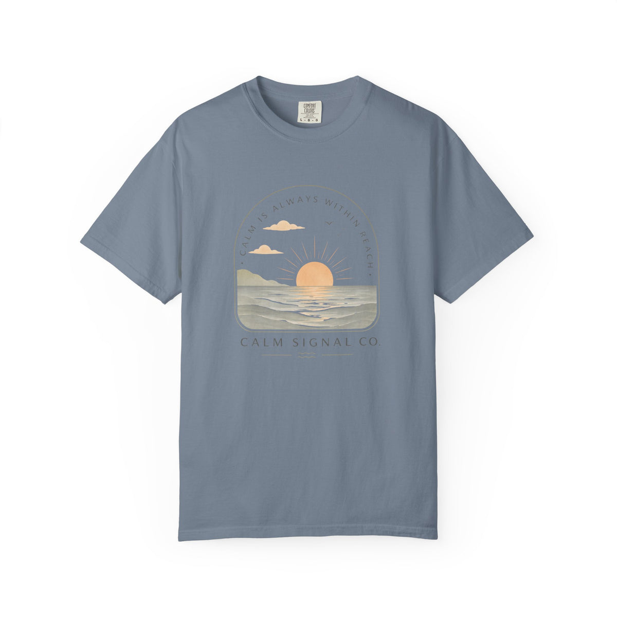 Sunset Calm Tee — Garment-Dyed Seaside T-Shirt