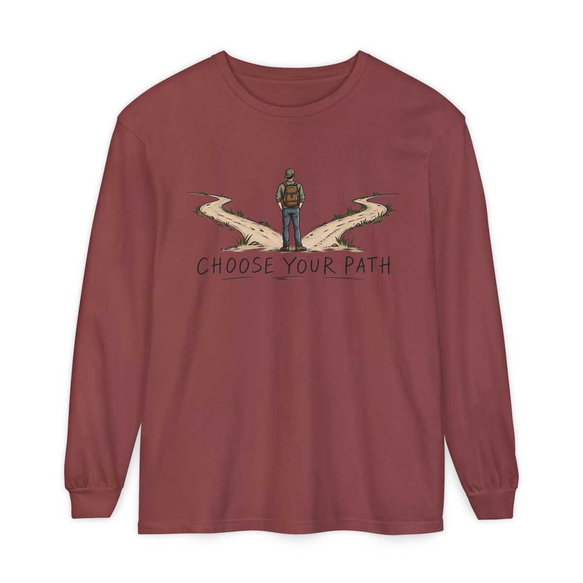 Choose Your Path Garment-Dyed Long Sleeve T-Shirt