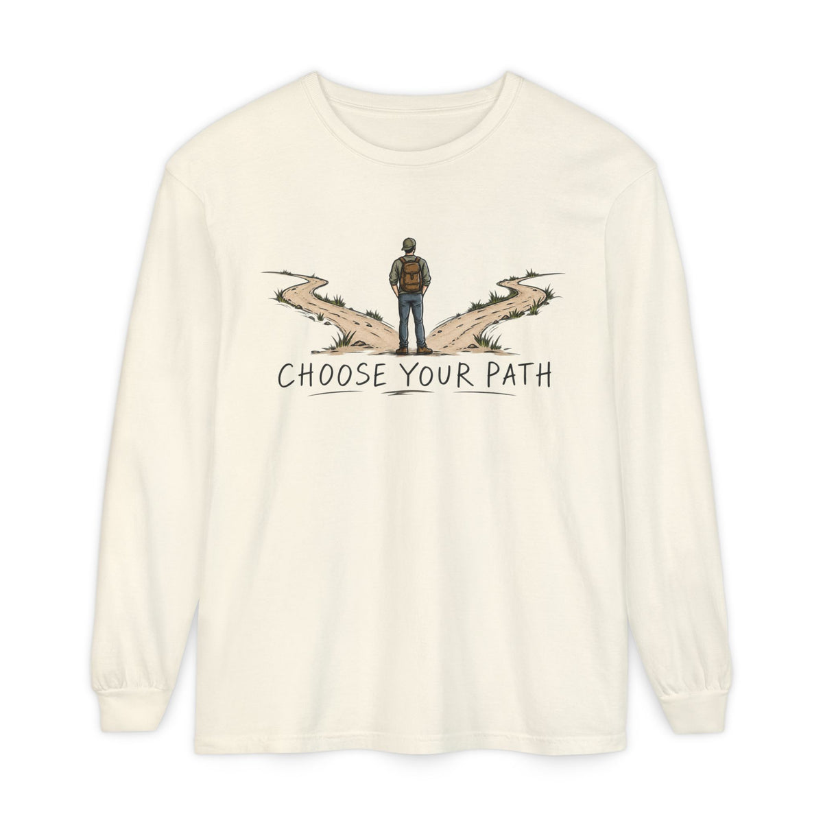 Choose Your Path Garment-Dyed Long Sleeve T-Shirt