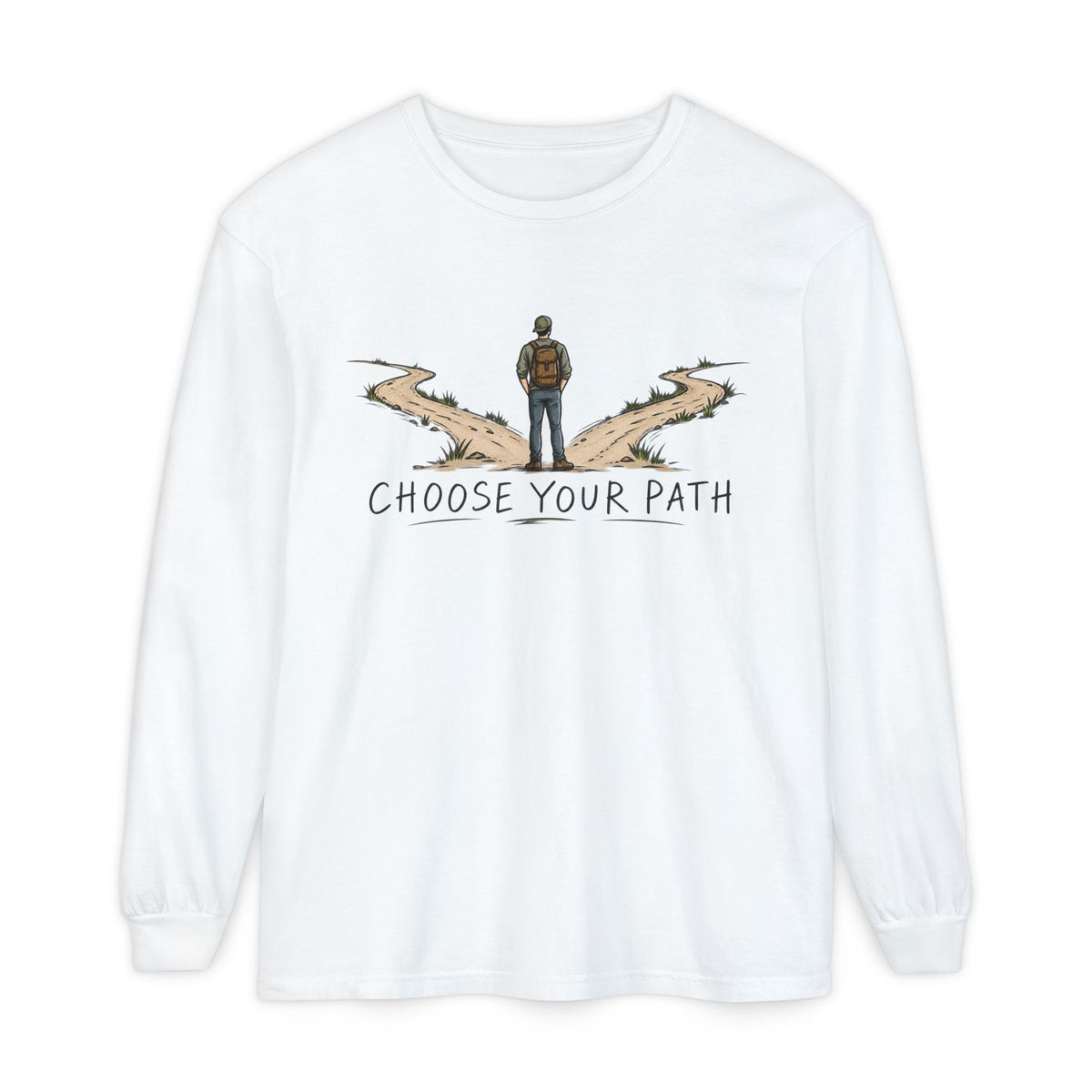 Choose Your Path Garment-Dyed Long Sleeve T-Shirt