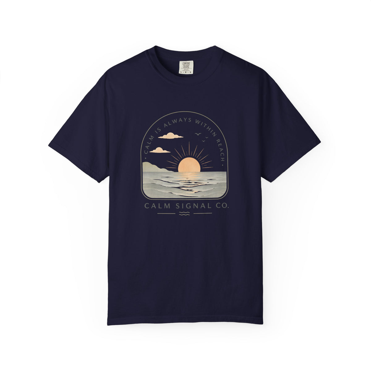 Sunset Calm Tee — Garment-Dyed Seaside T-Shirt