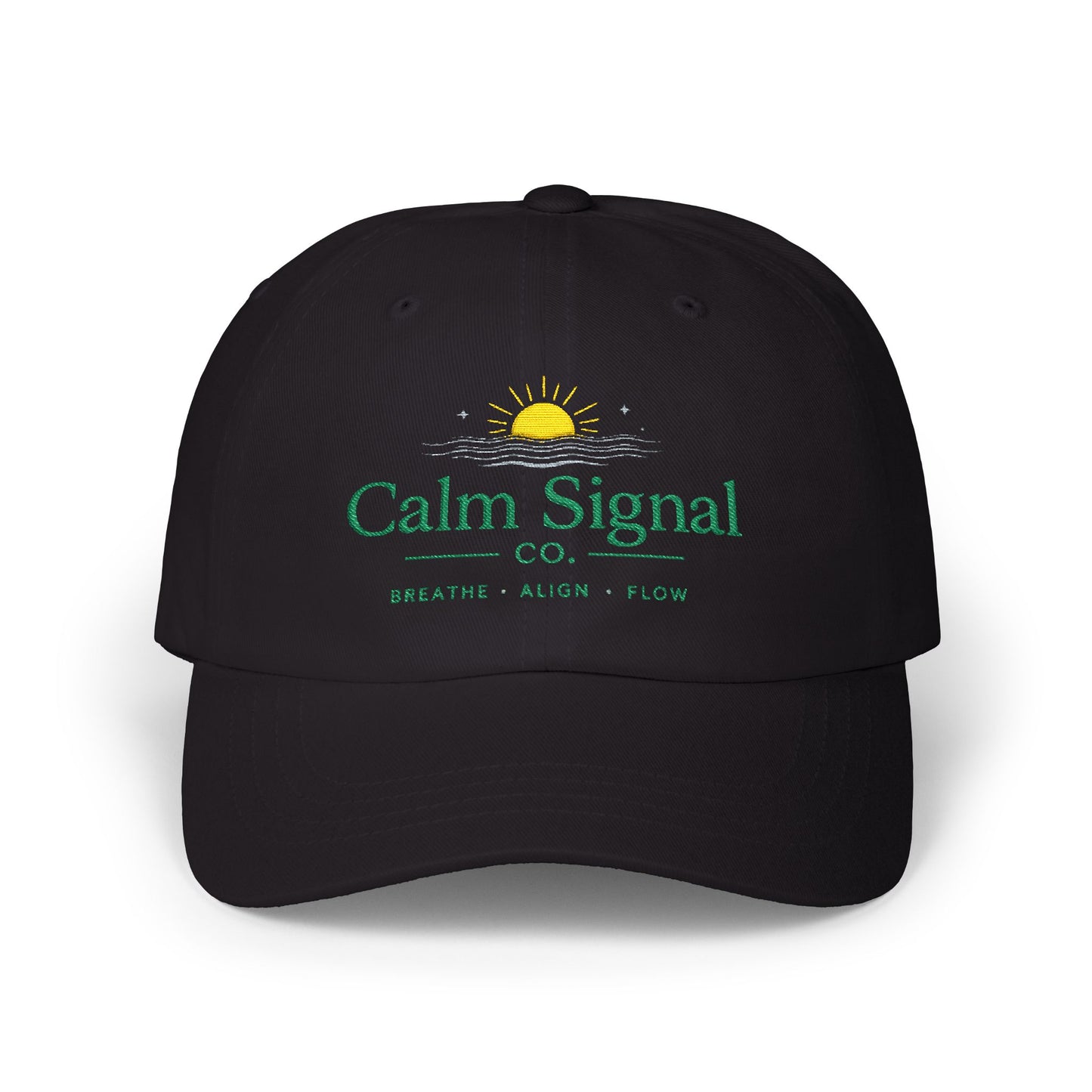 Dad Cap — Calm Signal Co. “Breathe • Align • Flow” Embroidered Relaxation Hat
