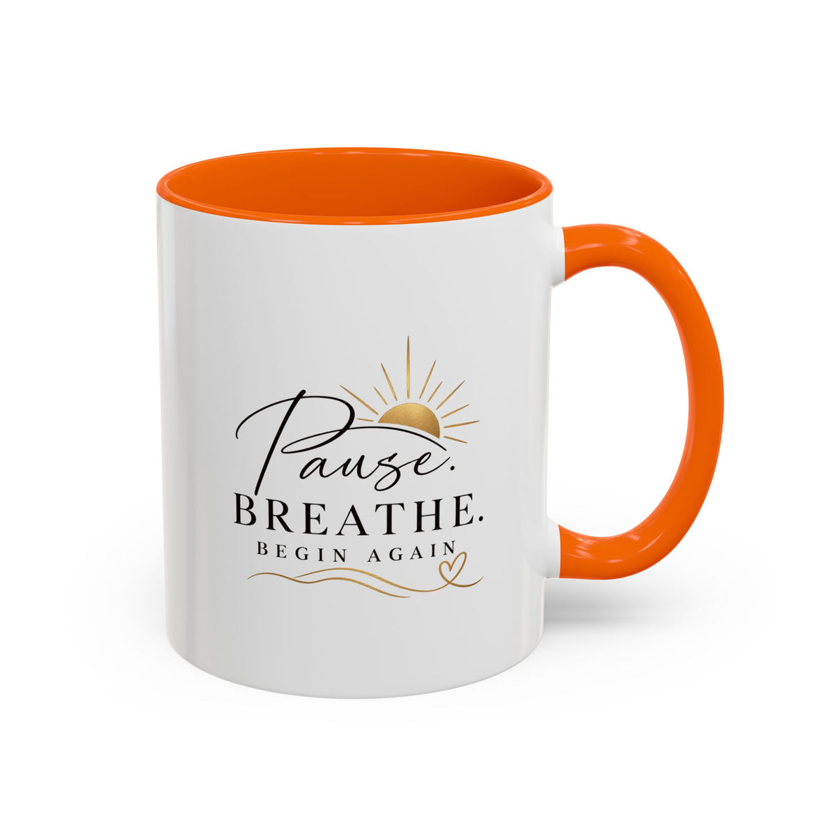 Pause. Breathe. Begin Again Mug — Inspirational Ceramic