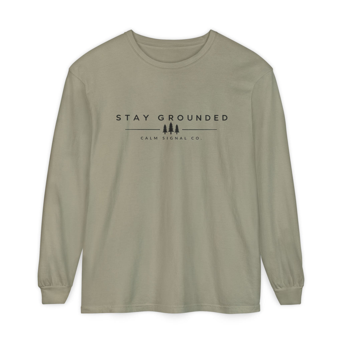 Stay Grounded Long-Sleeve Tee — Minimal Tree Graphic