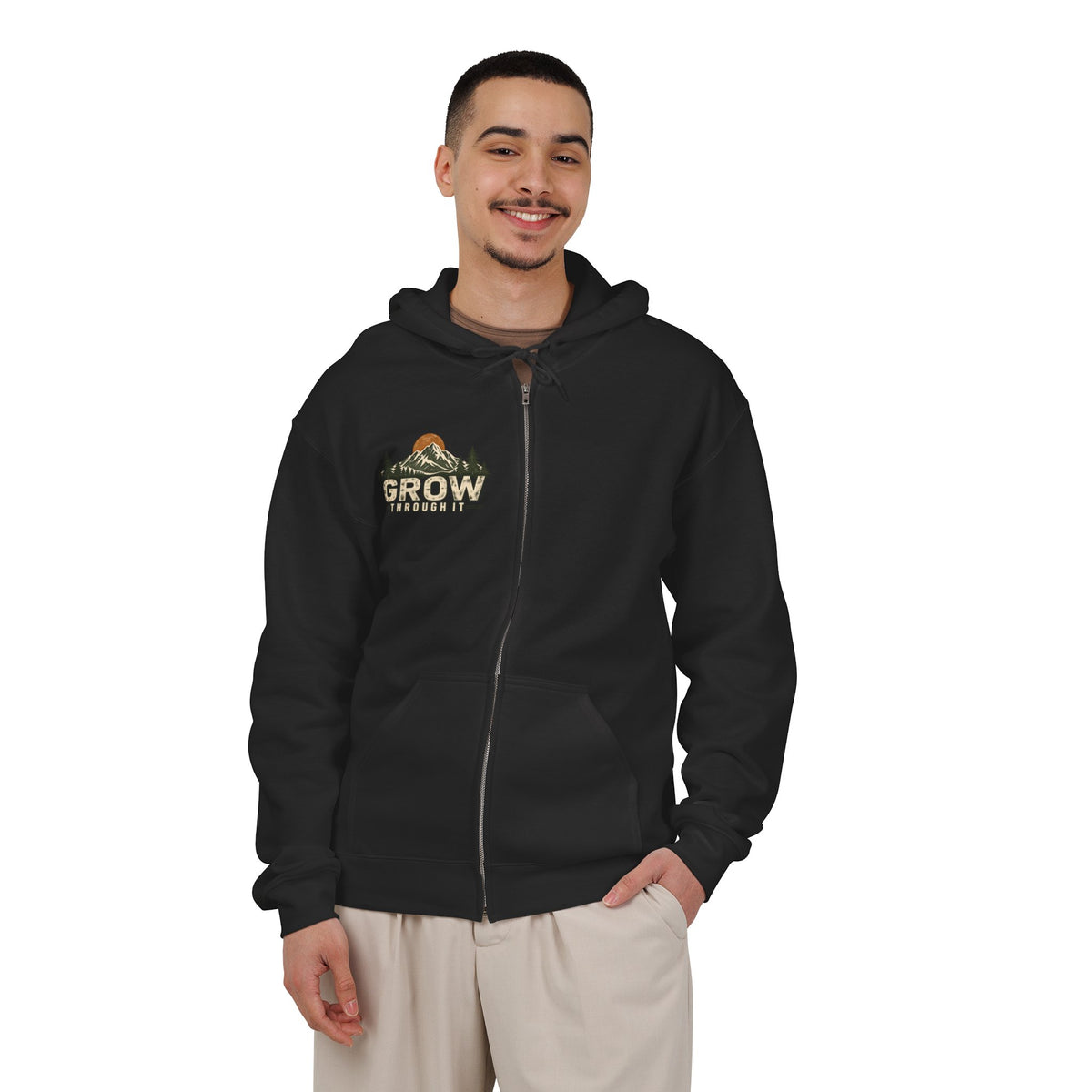 Grow Through It Mountain Zip Hoodie – Climb the Mountain