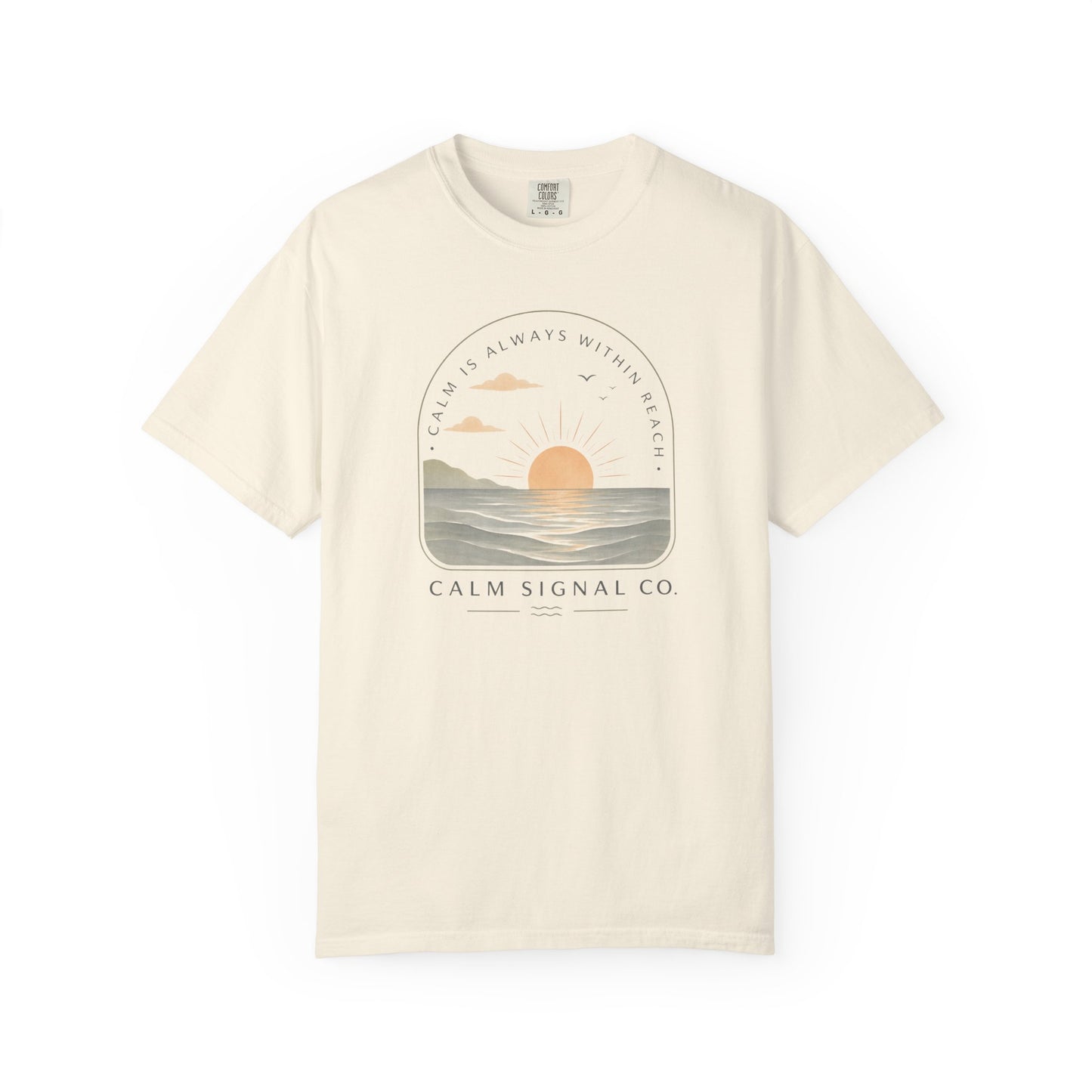 Sunset Calm Tee — Garment-Dyed Seaside T-Shirt