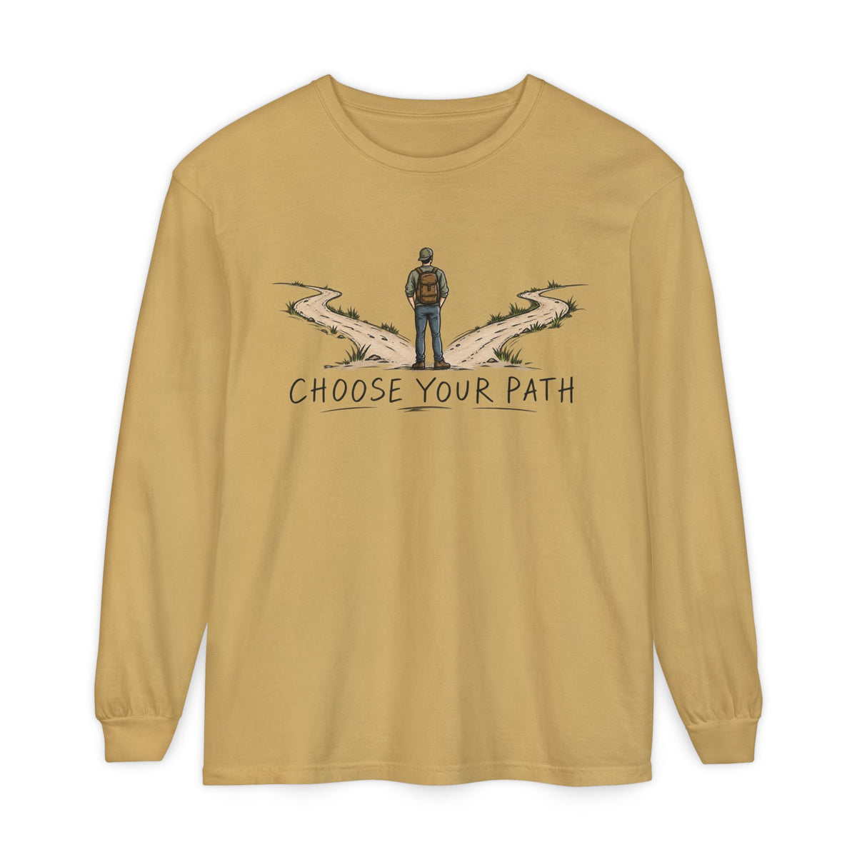Choose Your Path Garment-Dyed Long Sleeve T-Shirt