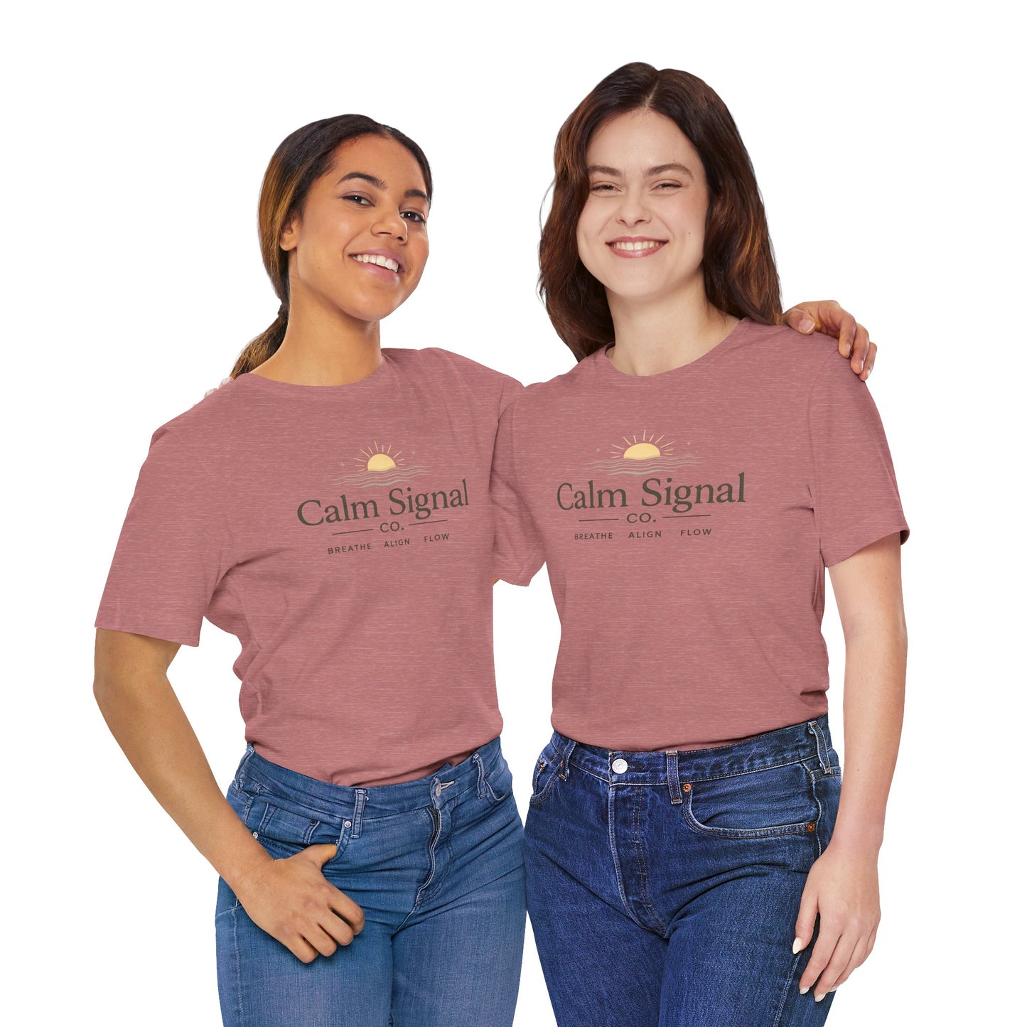 Calm Signal Tee — 'Calm Signal Co. • Breathe • Align • Flow' Minimal Wellness T-Shirt