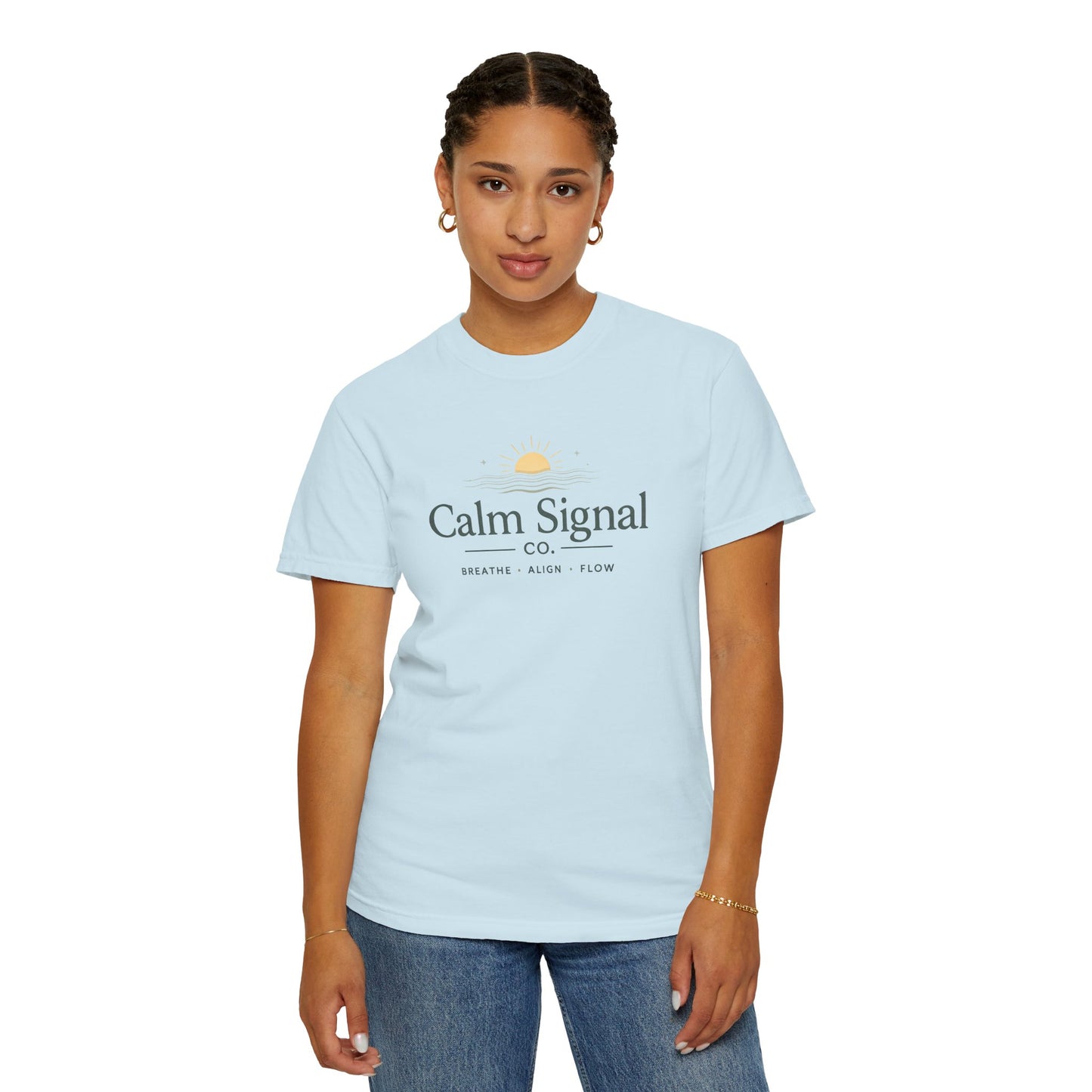 Calm Signal Co. T-Shirt — Minimal Sunrise Graphic Tee ("Calm Signal")