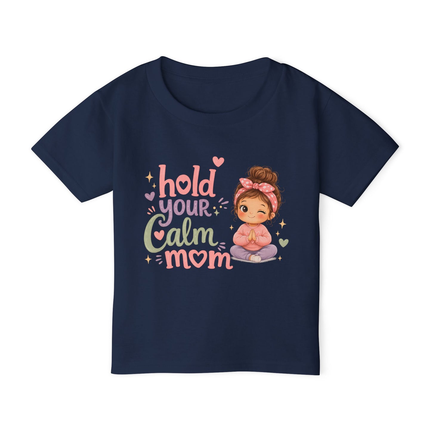 Toddler T-Shirt — 'Hold Your Calm Mom' Winking Meditating Girl