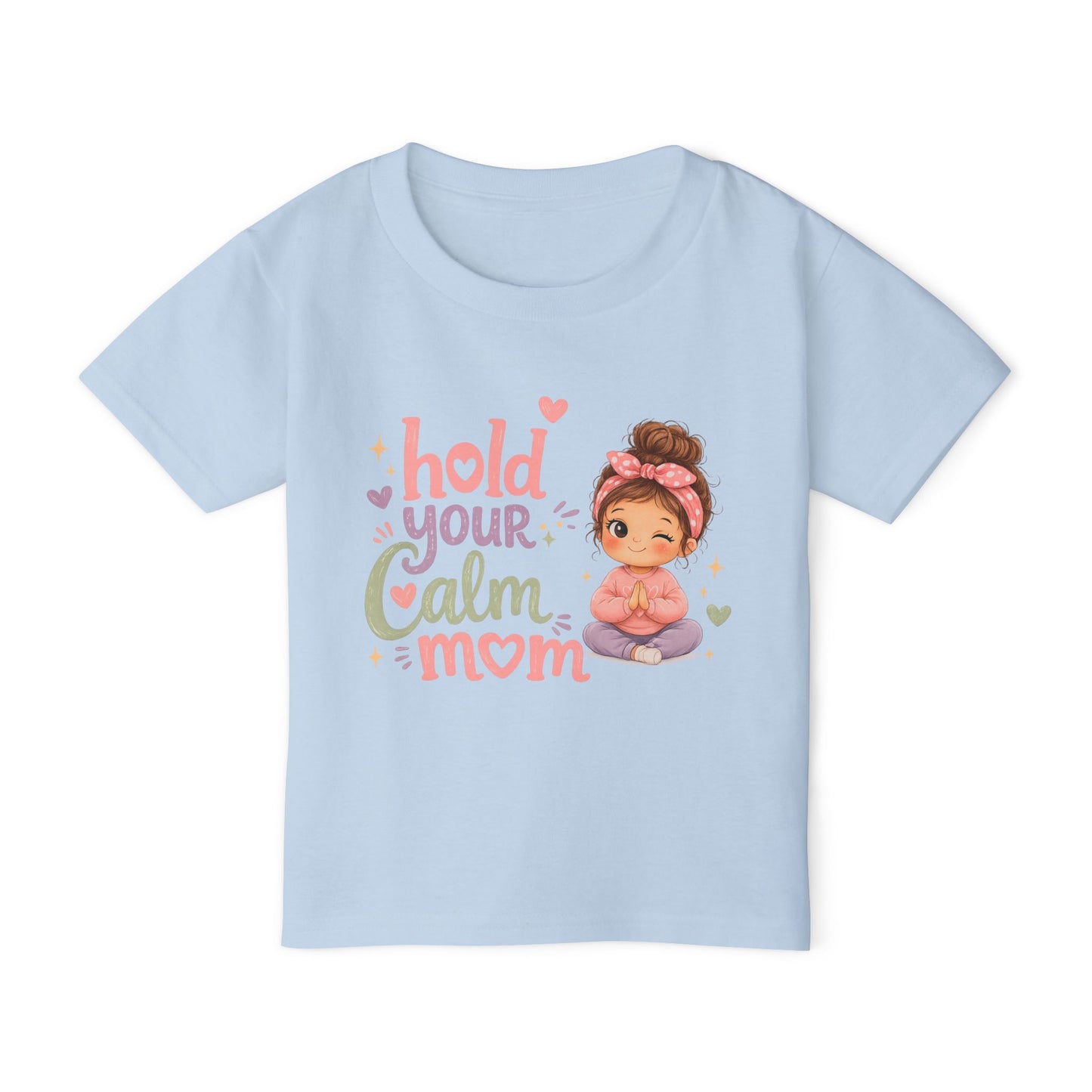 Toddler T-Shirt — 'Hold Your Calm Mom' Winking Meditating Girl