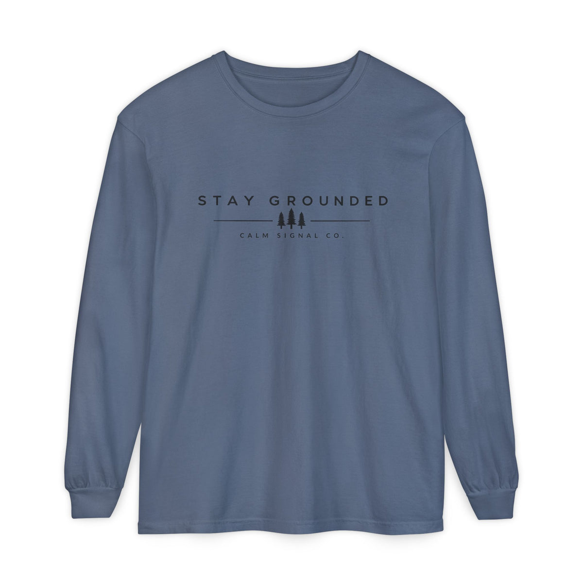 Stay Grounded Long-Sleeve Tee — Minimal Tree Graphic
