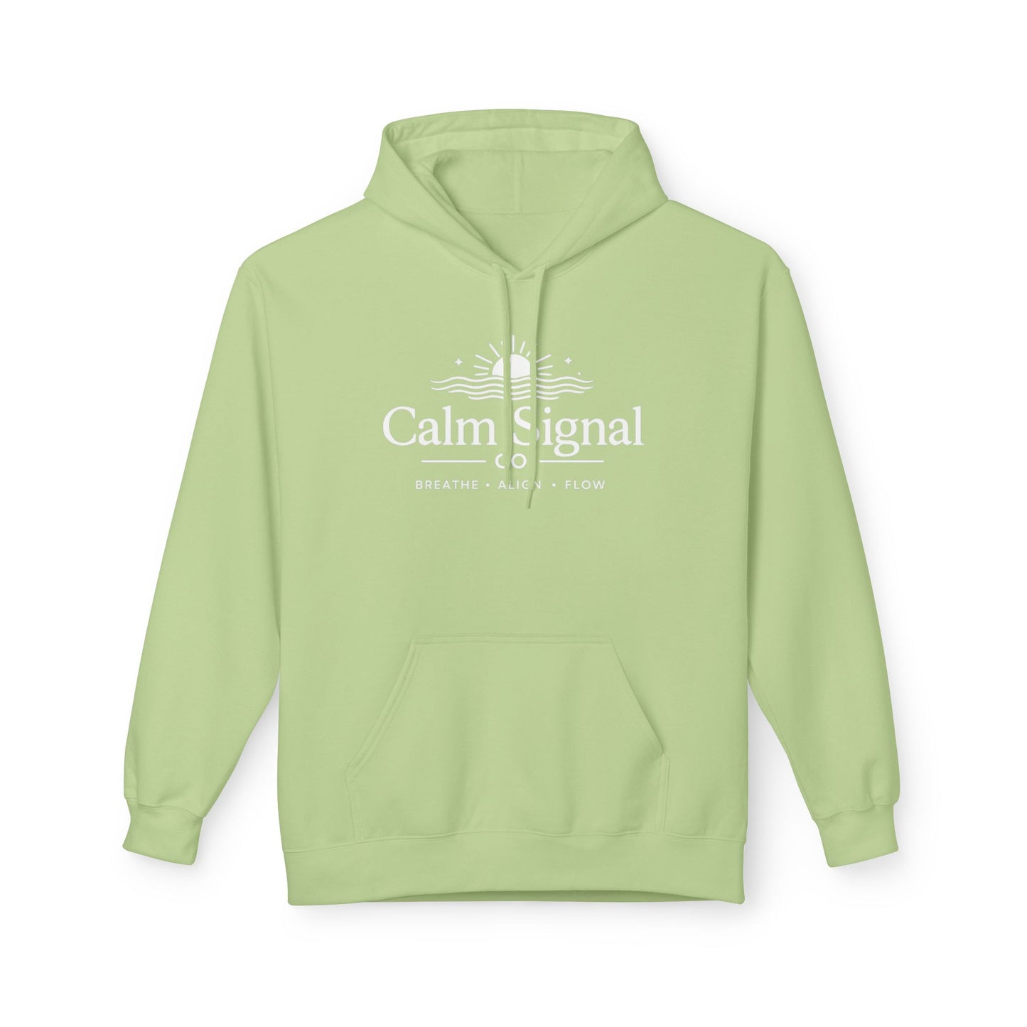 Calm Signal Hoodie – Breathe, Rise, Flow Meditation Pullover