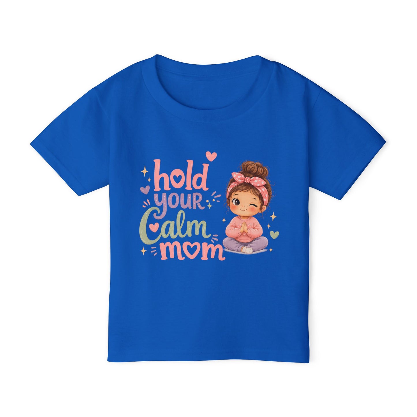 Toddler T-Shirt — 'Hold Your Calm Mom' Winking Meditating Girl
