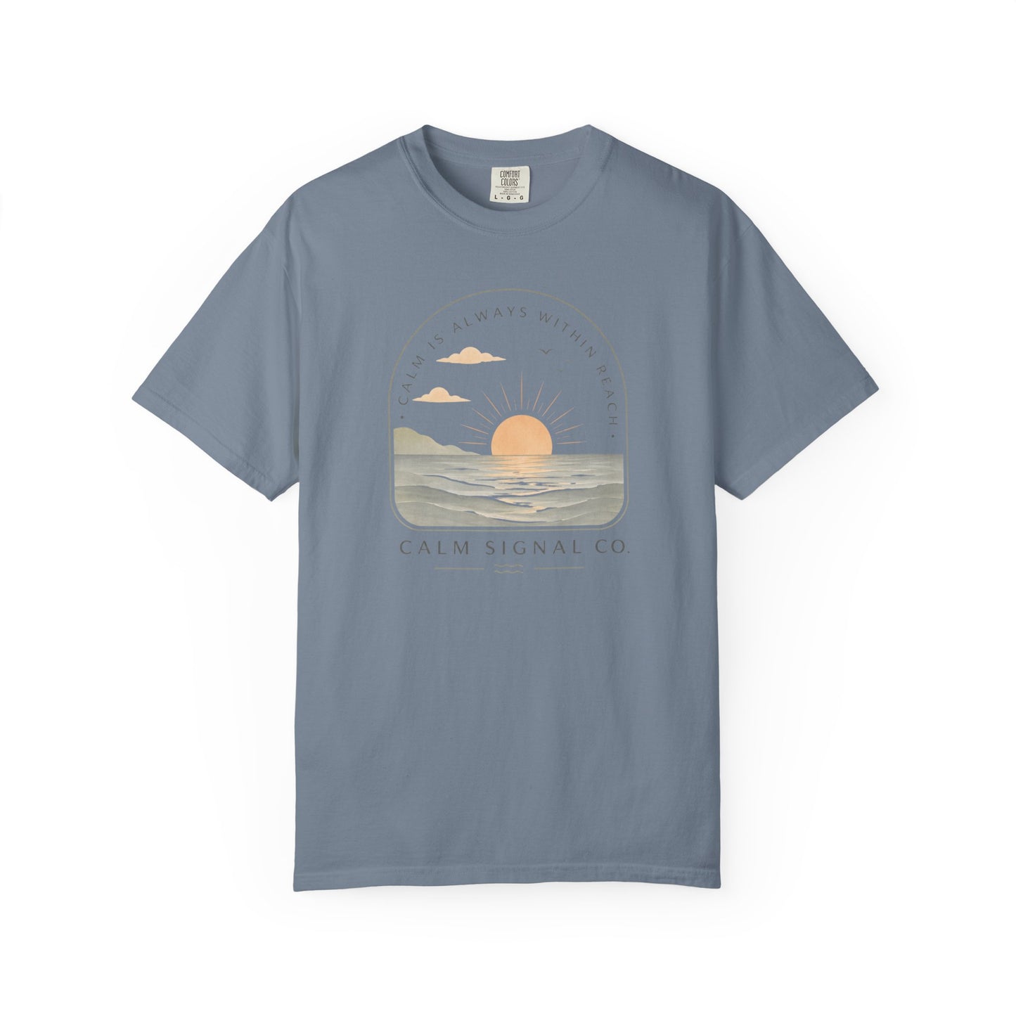 Sunset Calm Tee — Garment-Dyed Seaside T-Shirt