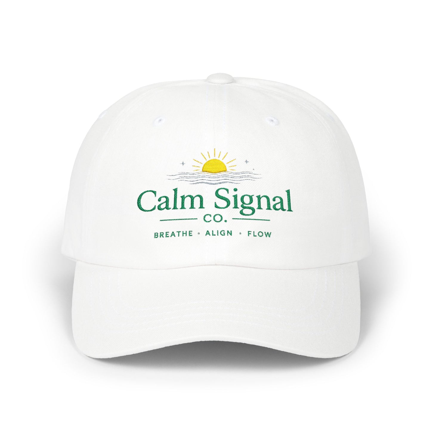 Dad Cap — Calm Signal Co. “Breathe • Align • Flow” Embroidered Relaxation Hat