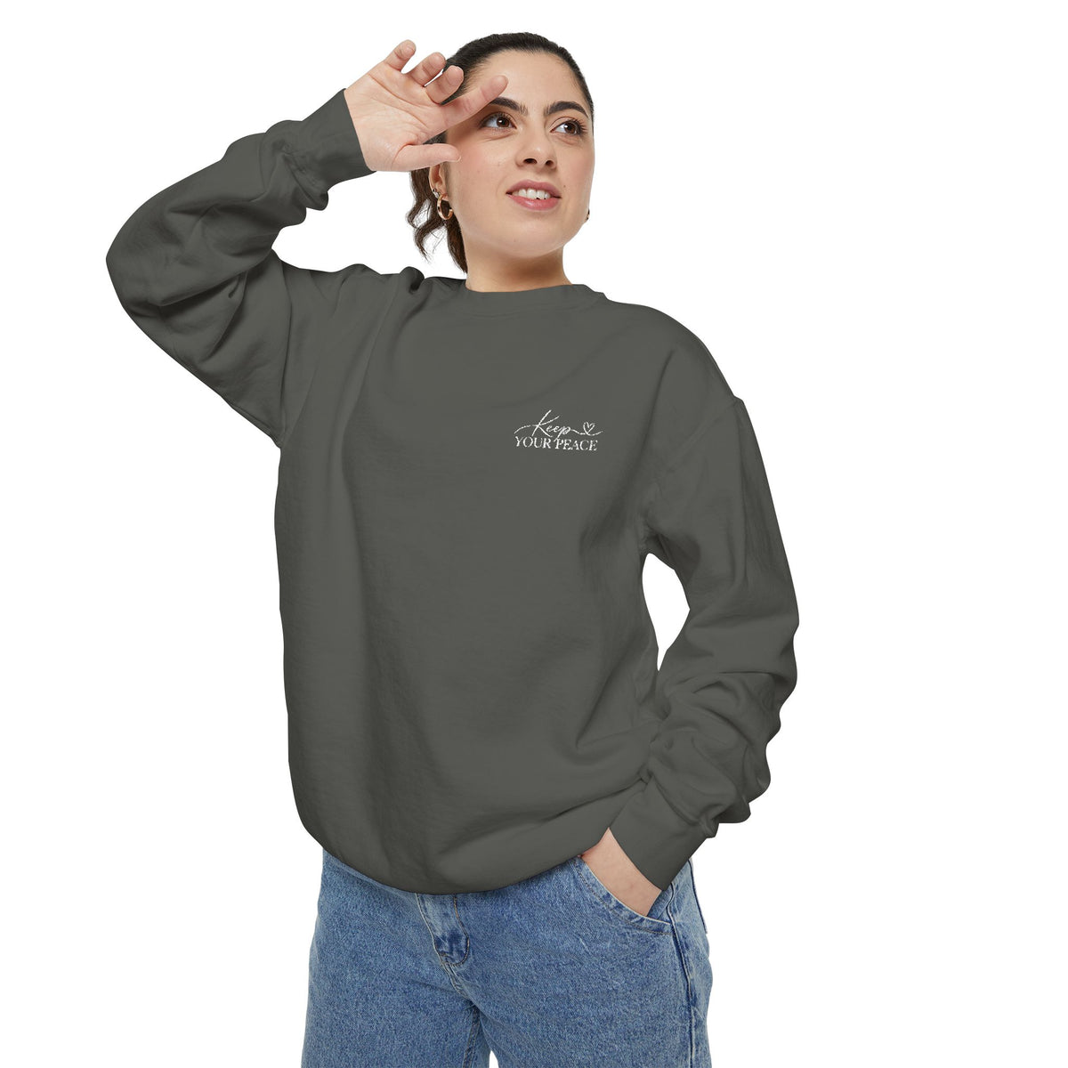 Keep Your Peace Embroidered Crewneck Sweatshirt