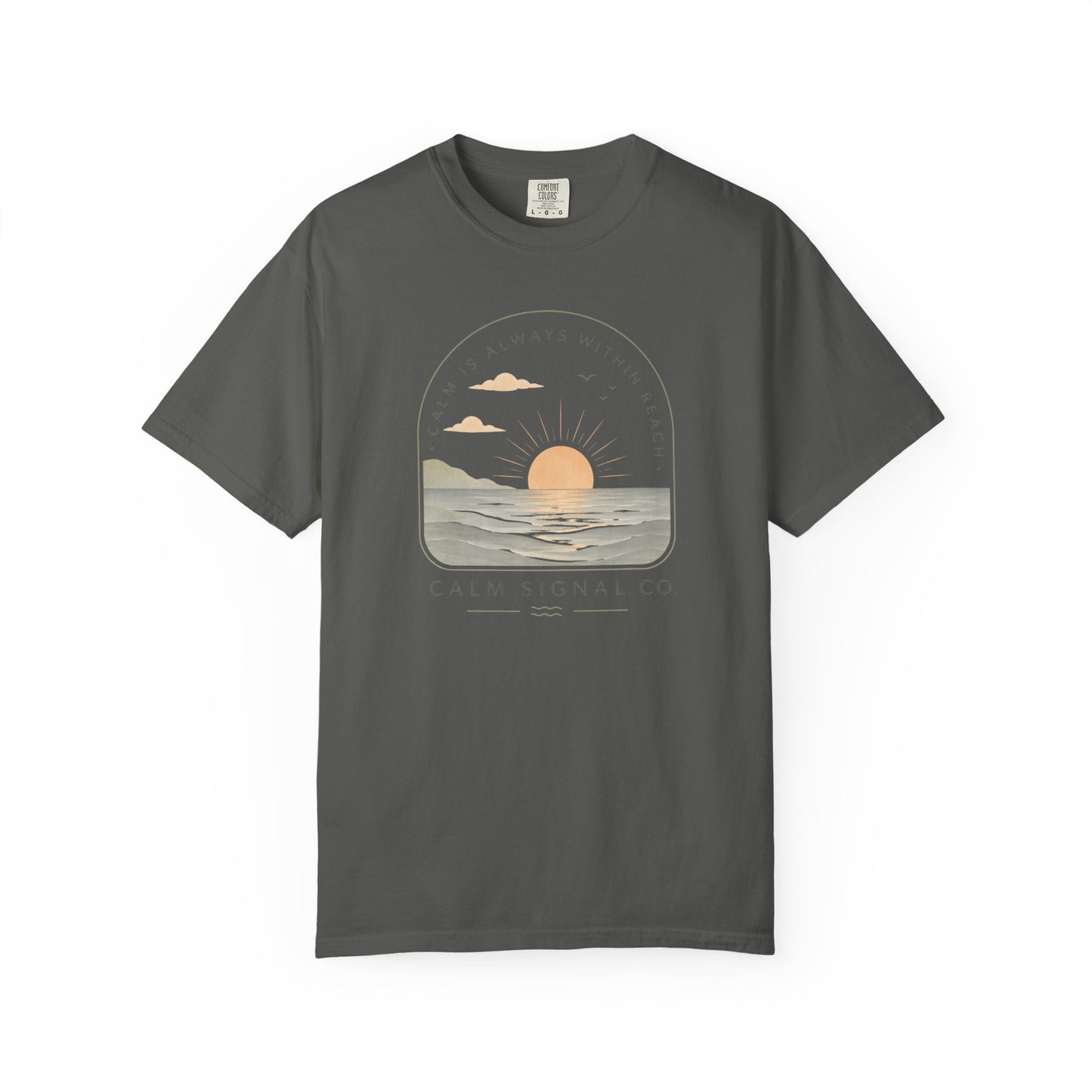 Sunset Calm Tee — Garment-Dyed Seaside T-Shirt