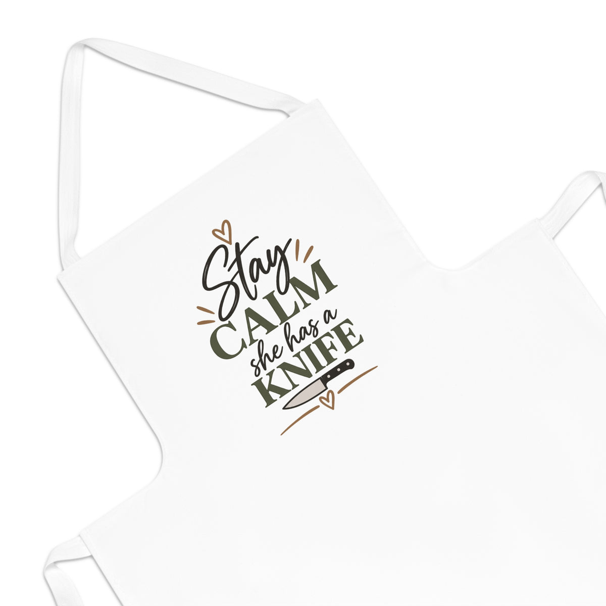 Stay Calm She Has a Knife Apron | Funny Kitchen Gift