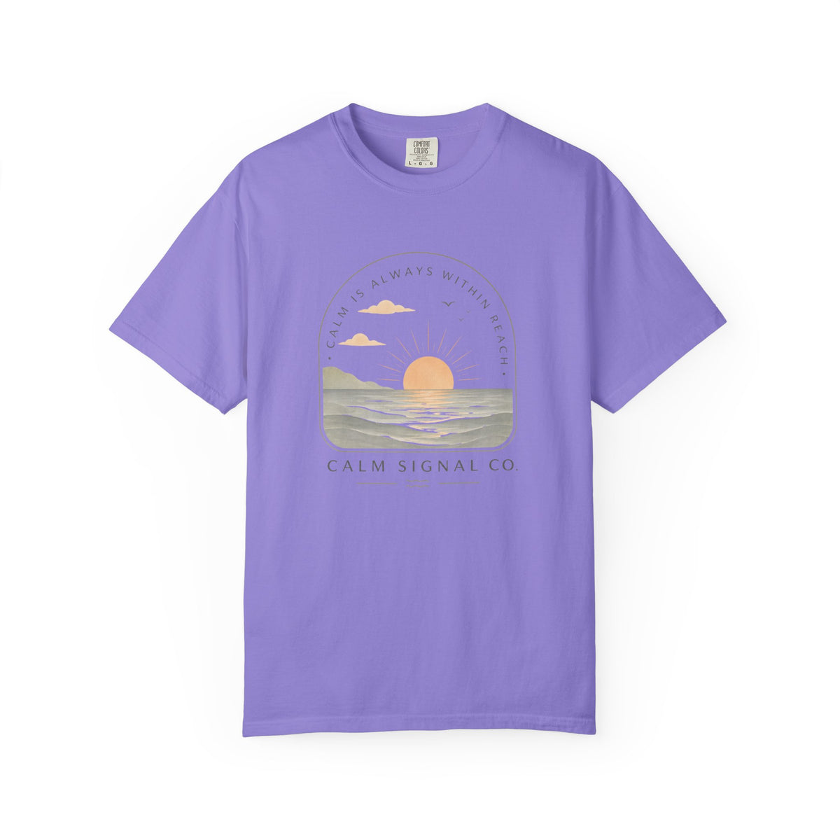 Sunset Calm Tee — Garment-Dyed Seaside T-Shirt